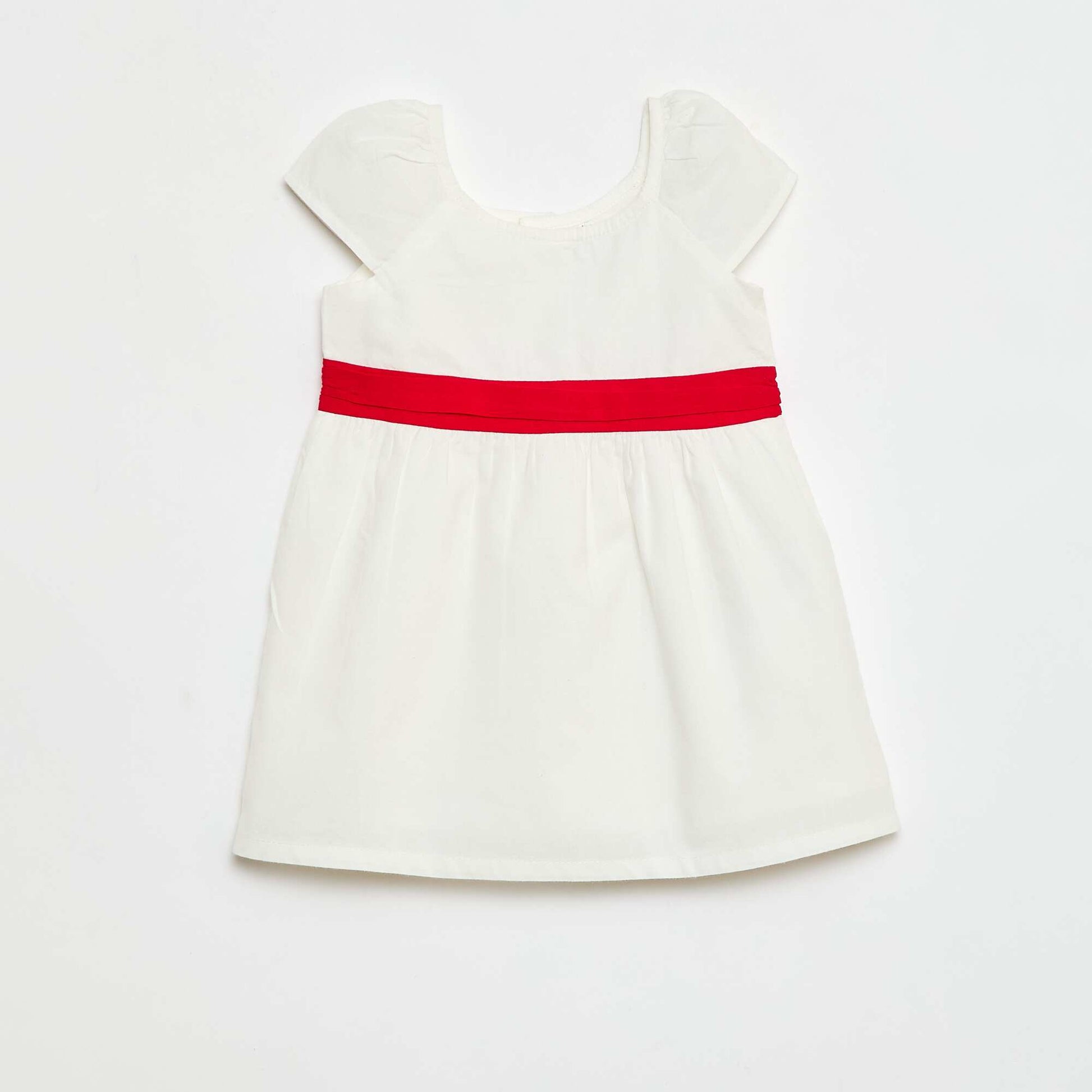 Robe de cérémonie avec ceinture en coton BLANC