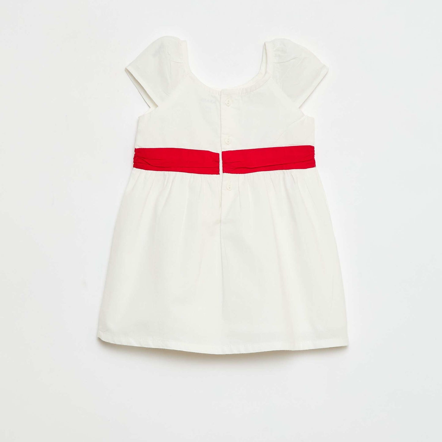 Robe de cérémonie avec ceinture en coton BLANC