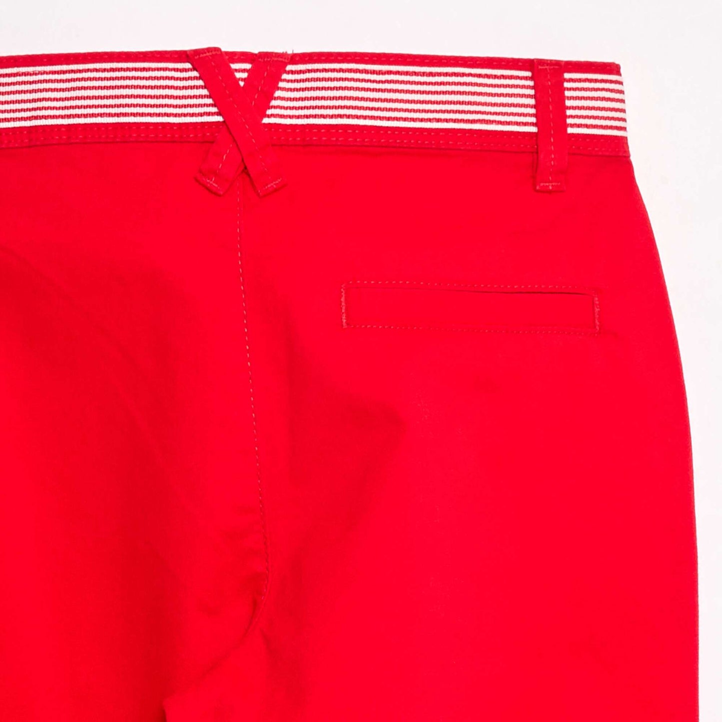 Pantalon droit style 'Noël' en twill avec ceinture ROUGE
