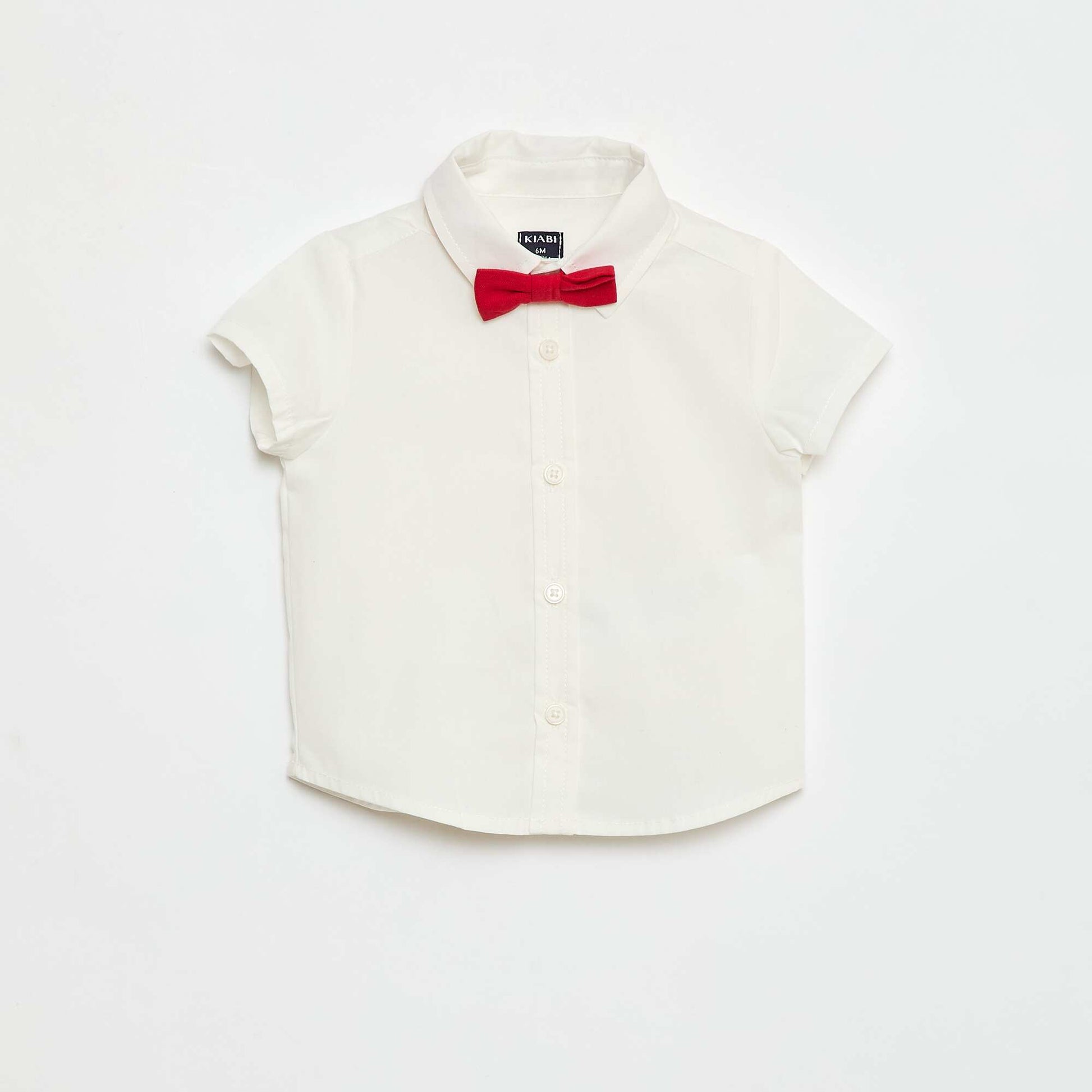 Ensemble de fête chemise + gilet de costume + noeud papillon + chino BLANC
