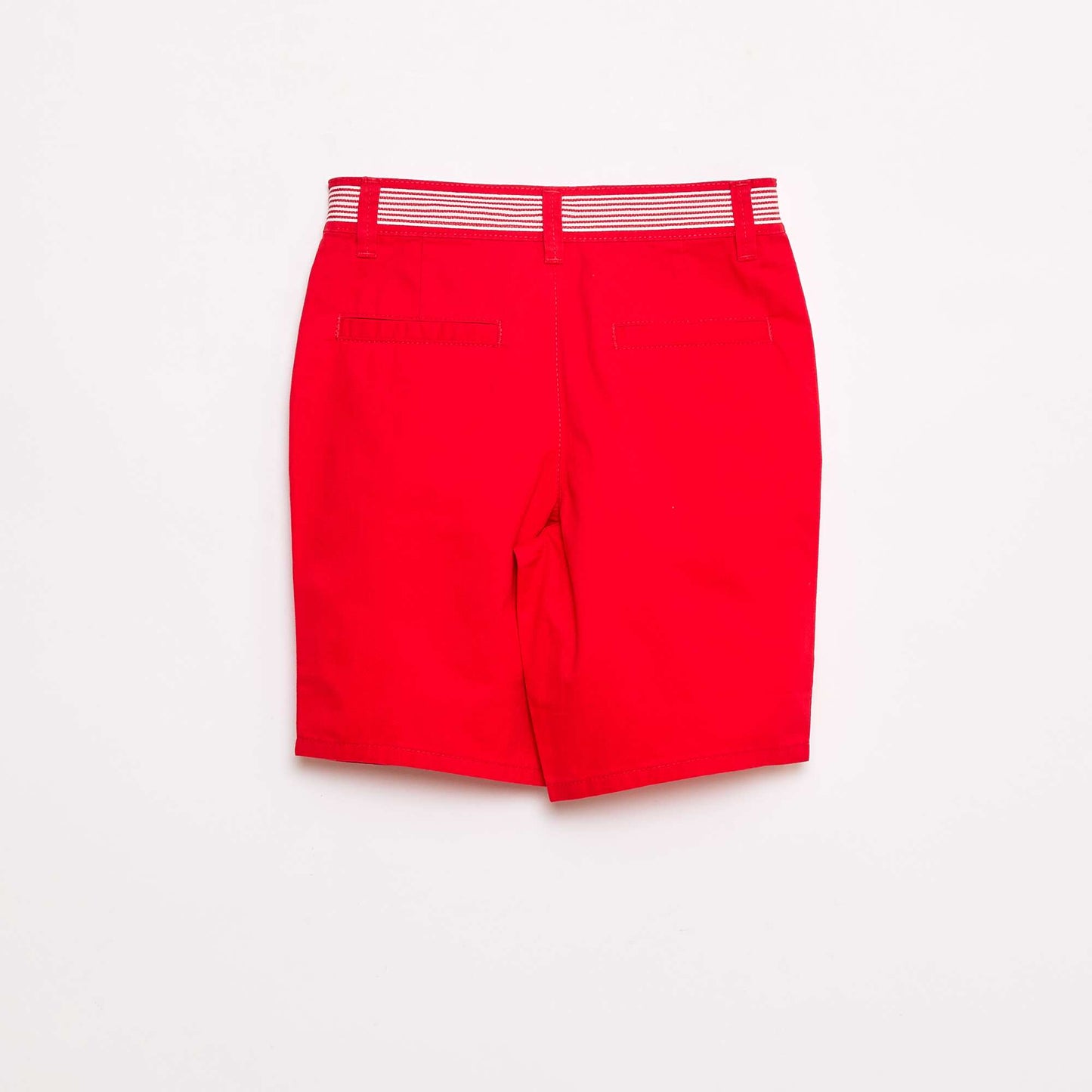 Bermuda droit en twill avec liseré 'Noël' ROUGE
