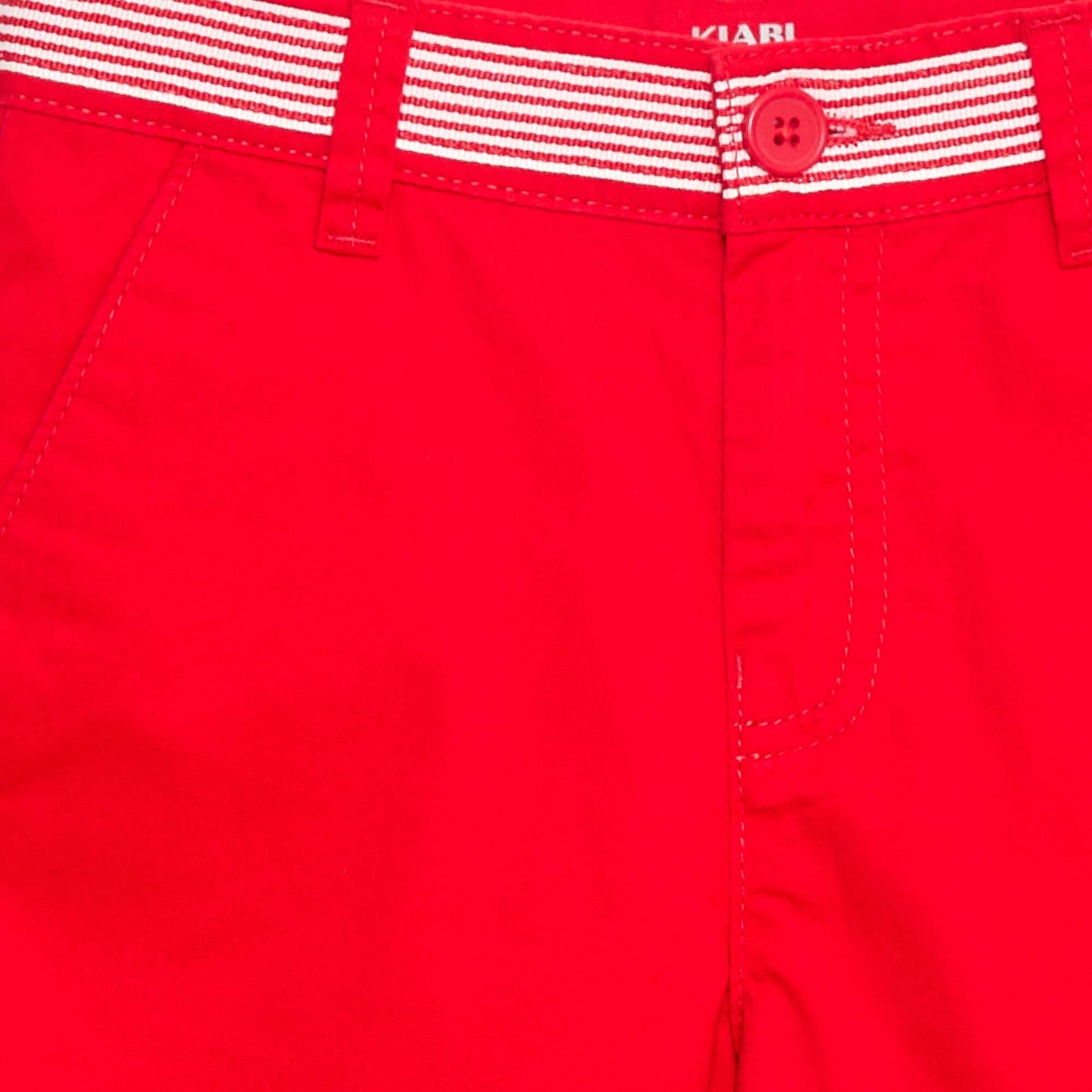 Bermuda droit en twill avec liseré 'Noël' ROUGE