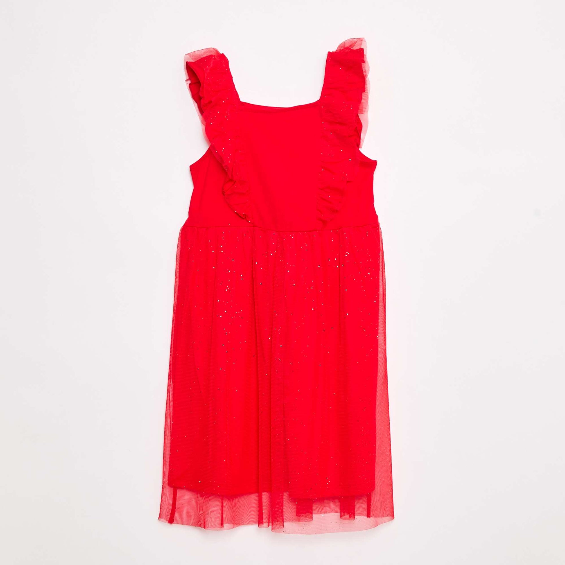 Robe en maille jersey unie ROUGE