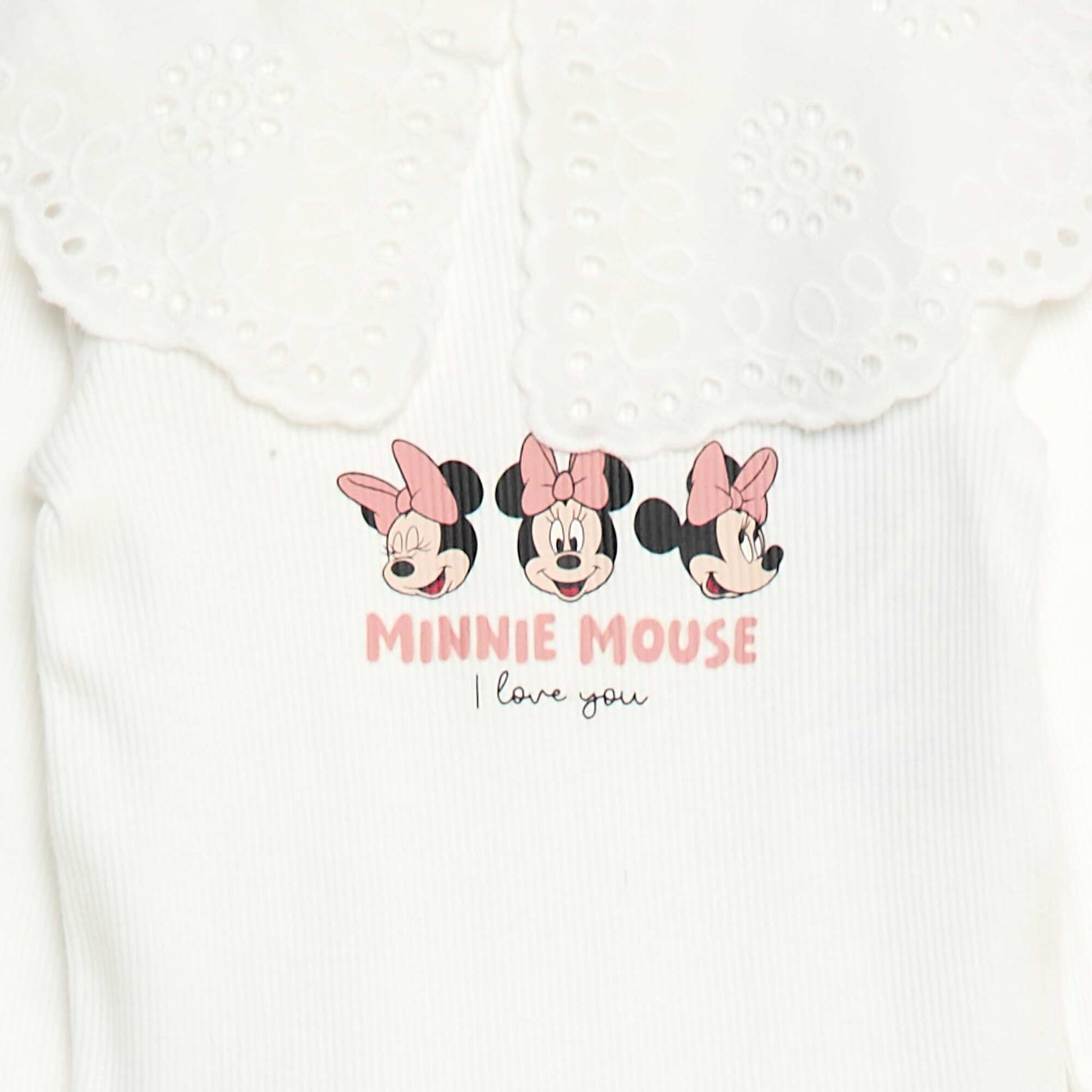 Body en maille côtelée 'Minnie' 'Disney' BLANC