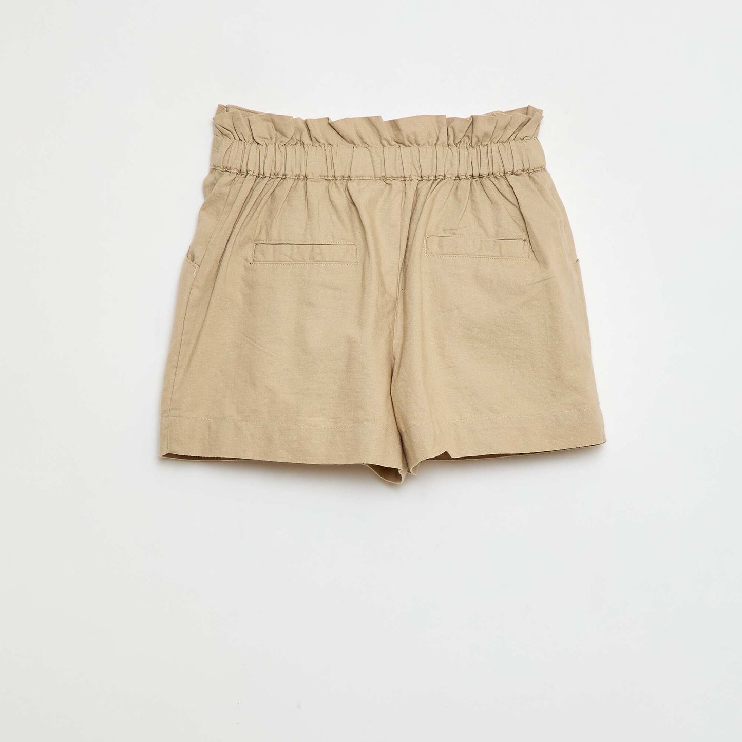 Short de cérémonie en coton uni BEIGE
