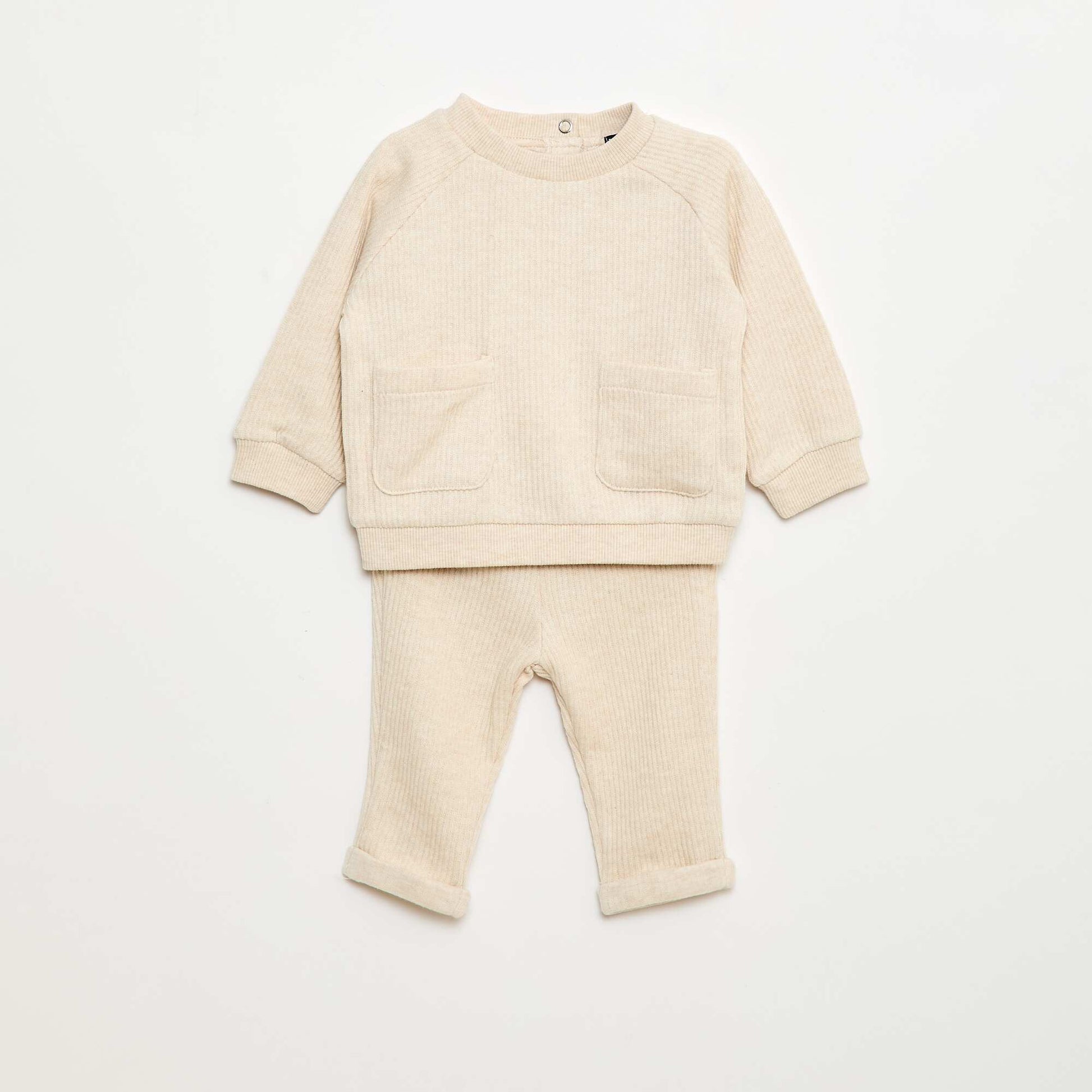 Ensemble sweat + legging côtelé - 2 pièces BEIGE