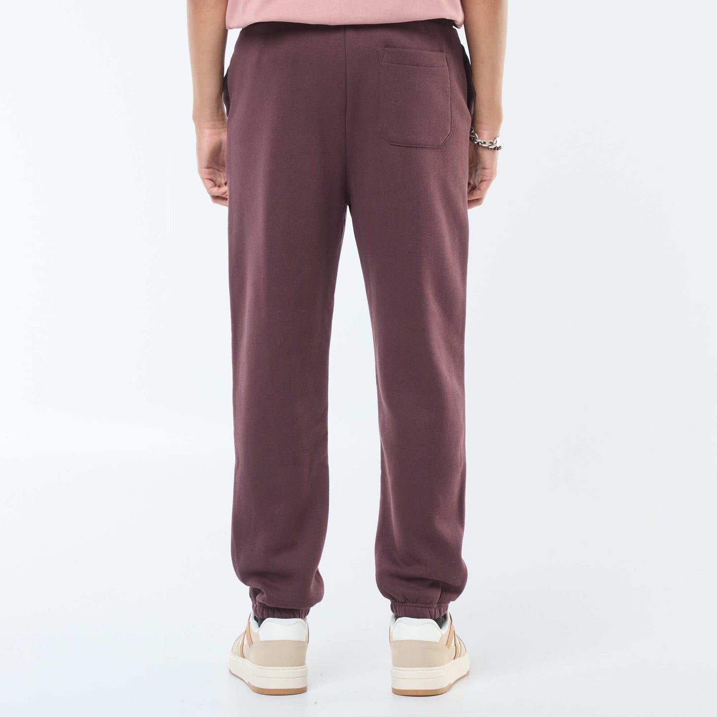 Pantalon jogging uni avec cordons de serrage à la taille VIOLET