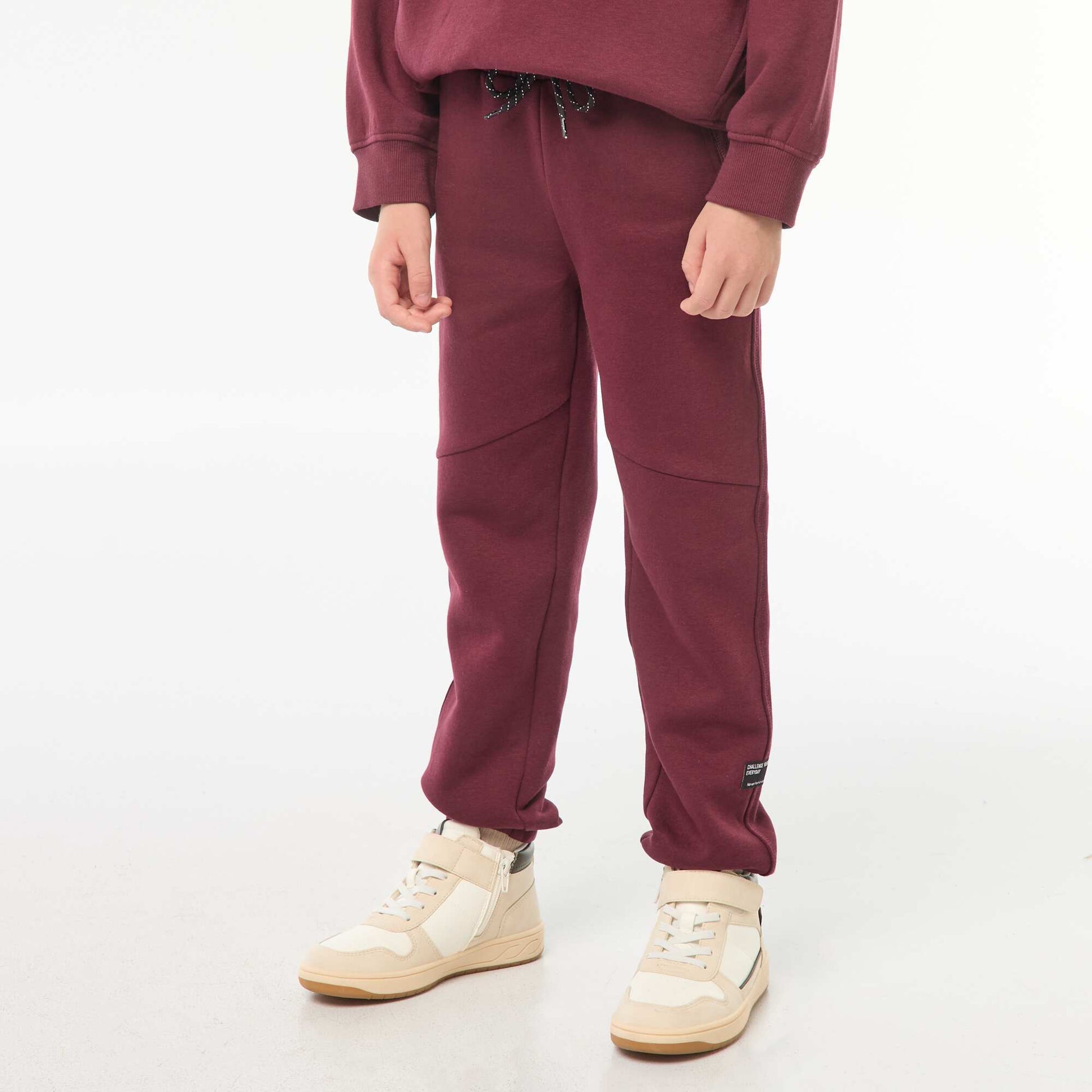 Jogging en molleton uni ROUGE