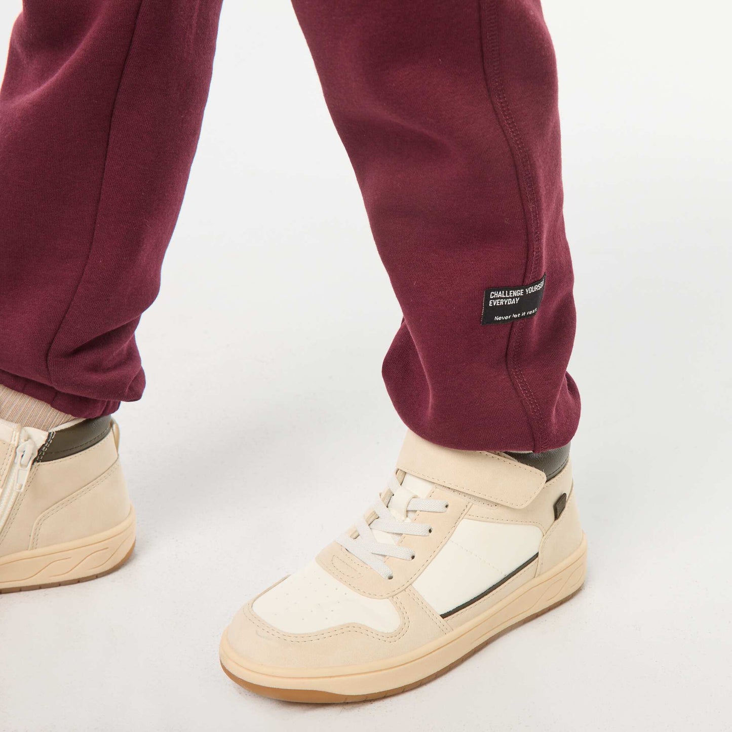 Jogging en molleton uni ROUGE