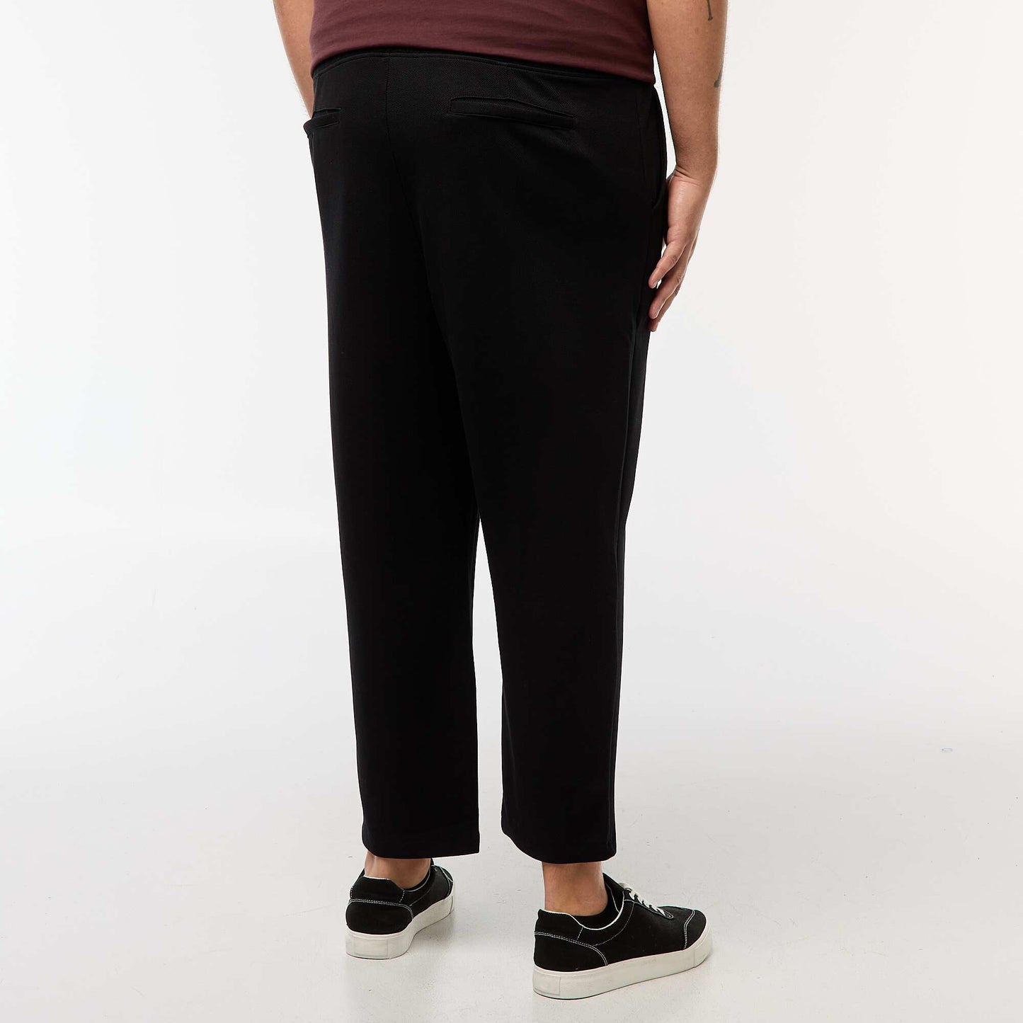 Jogging uni en maille piquée NOIR