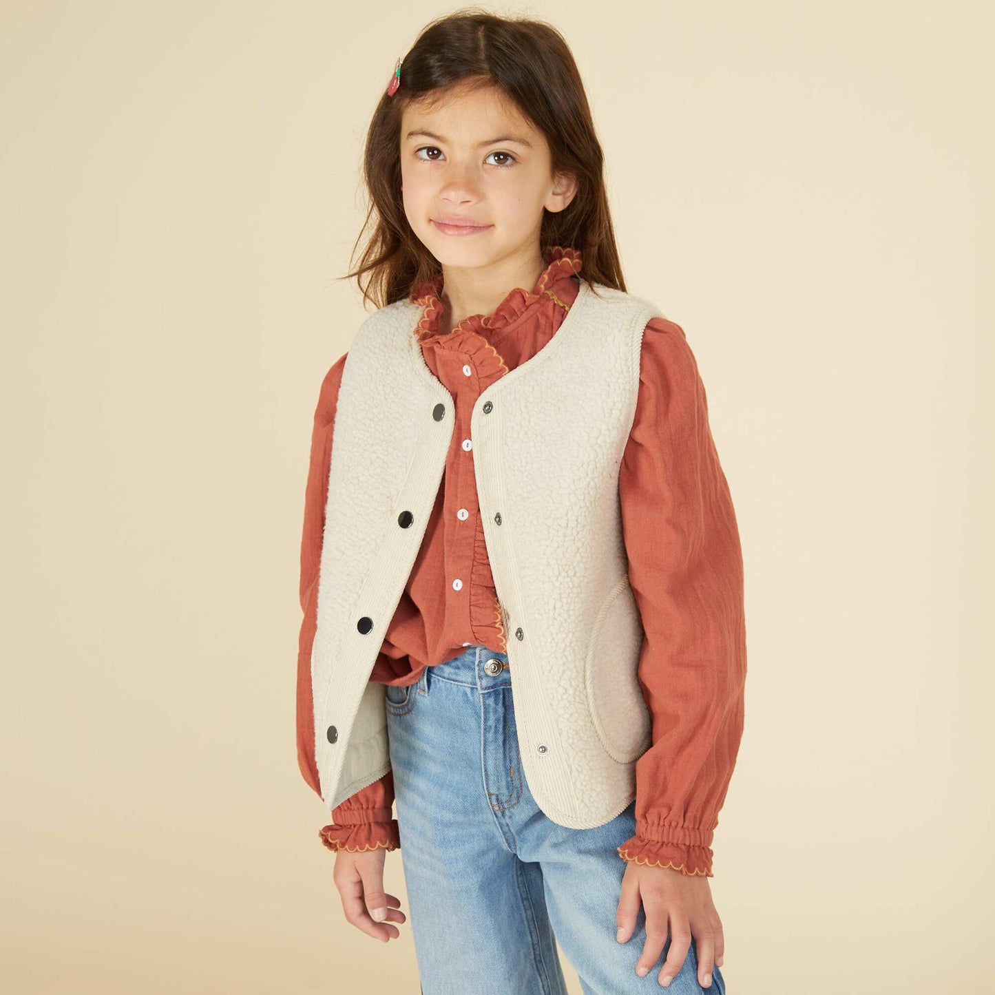 Chemisier en gaze de coton ORANGE