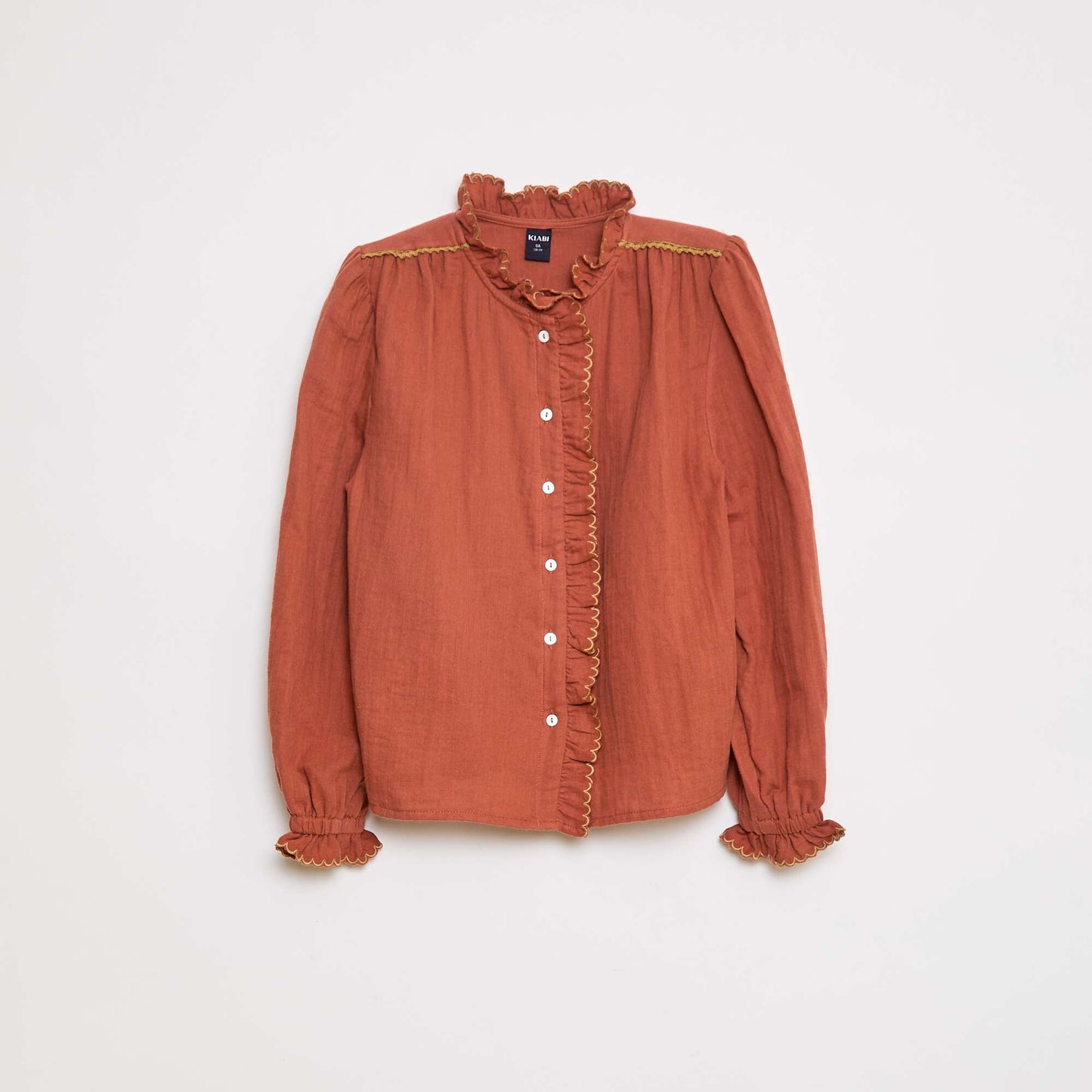 Chemisier en gaze de coton ORANGE