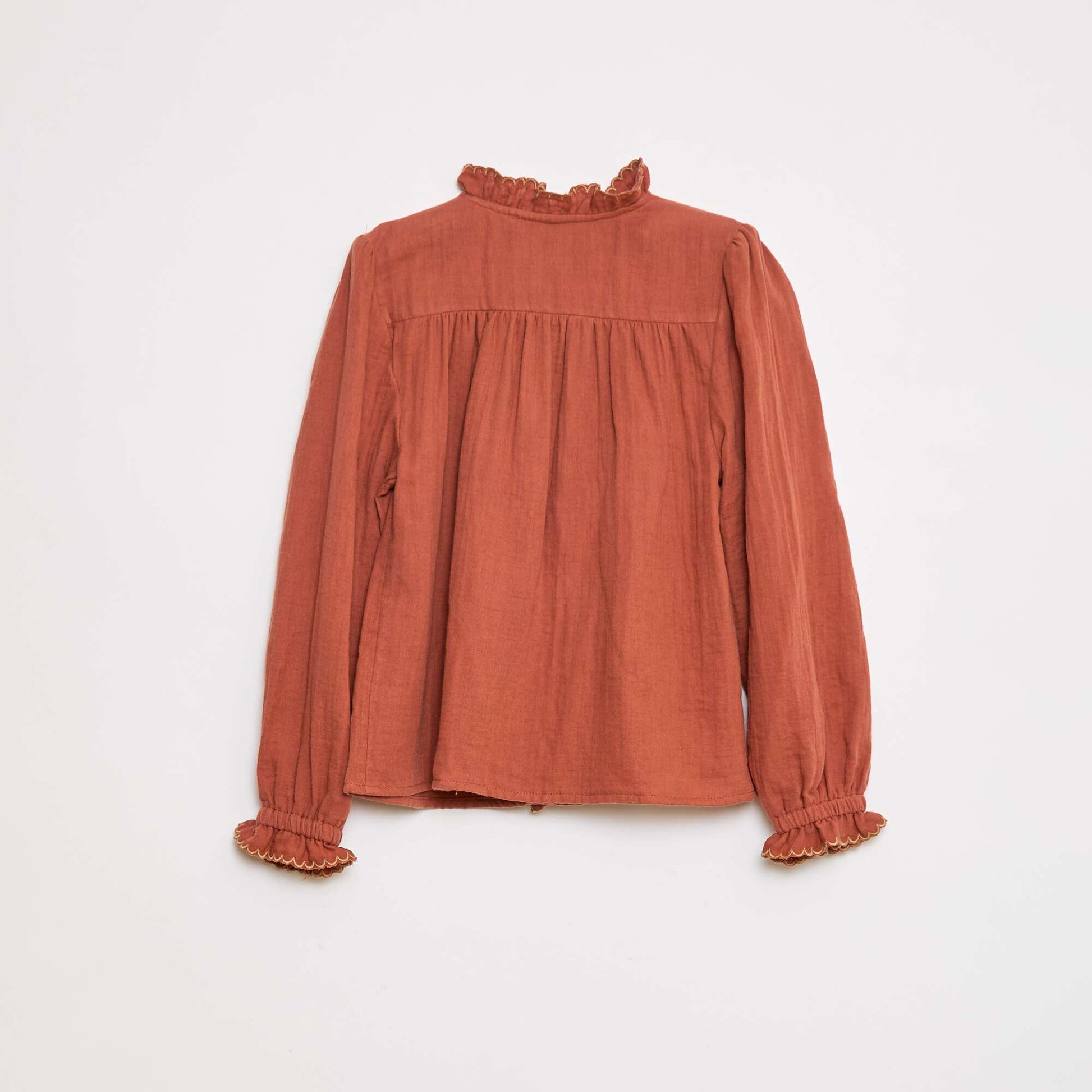 Chemisier en gaze de coton ORANGE