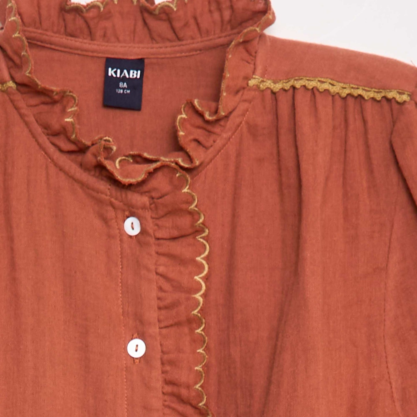 Chemisier en gaze de coton ORANGE