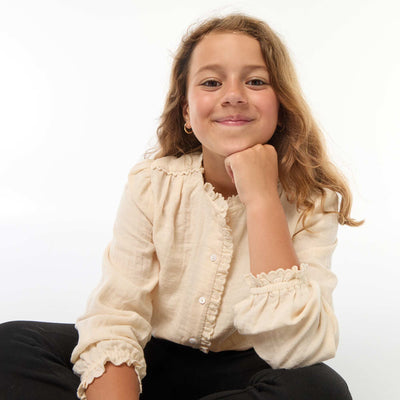 Chemisier en gaze de coton BLANC