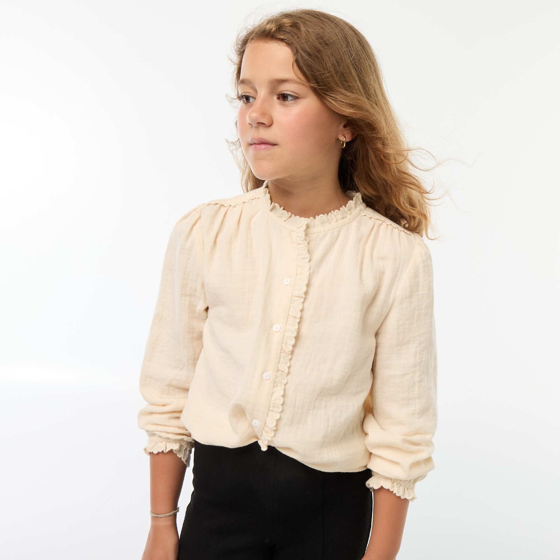 Chemisier en gaze de coton BLANC