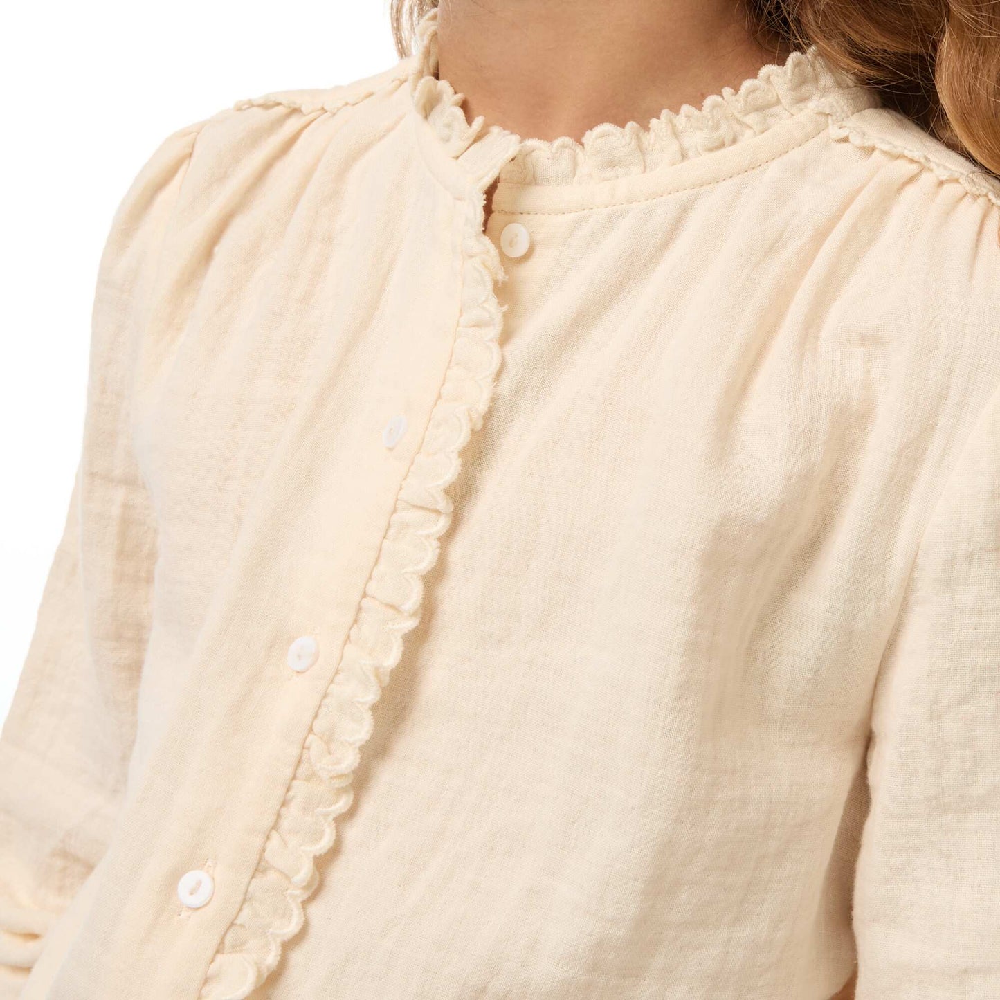 Chemisier en gaze de coton BLANC