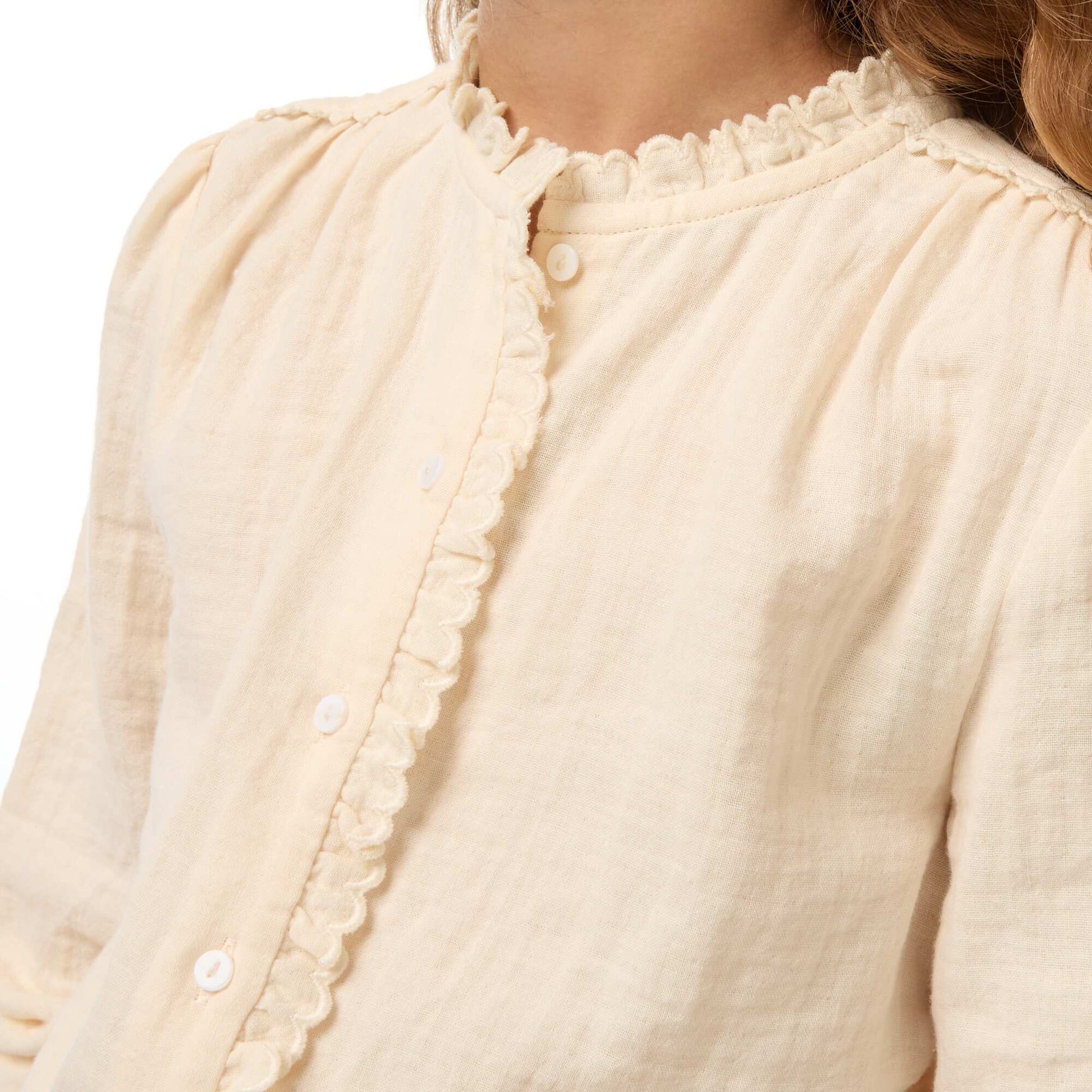 Chemisier en gaze de coton BLANC