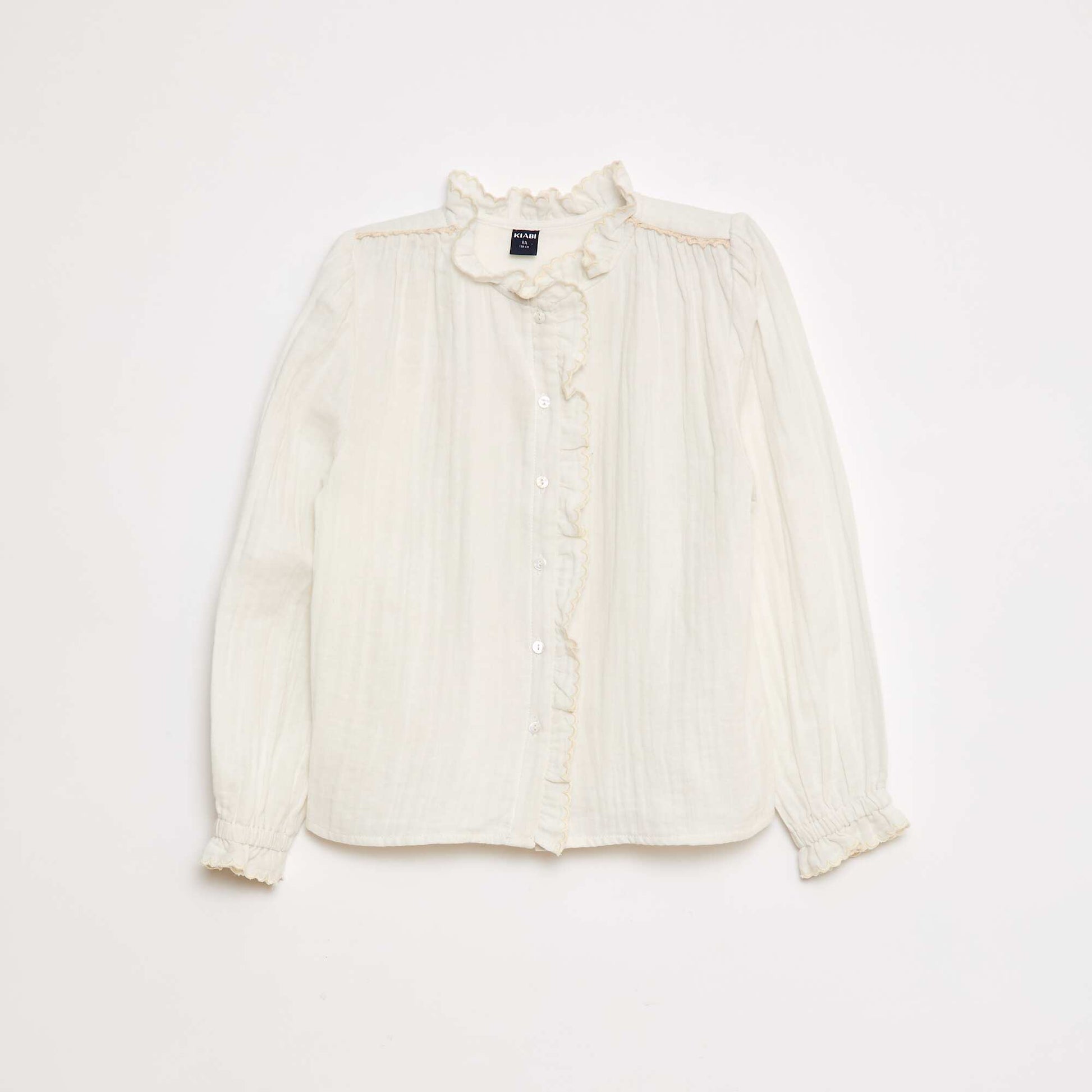 Chemisier en gaze de coton BLANC