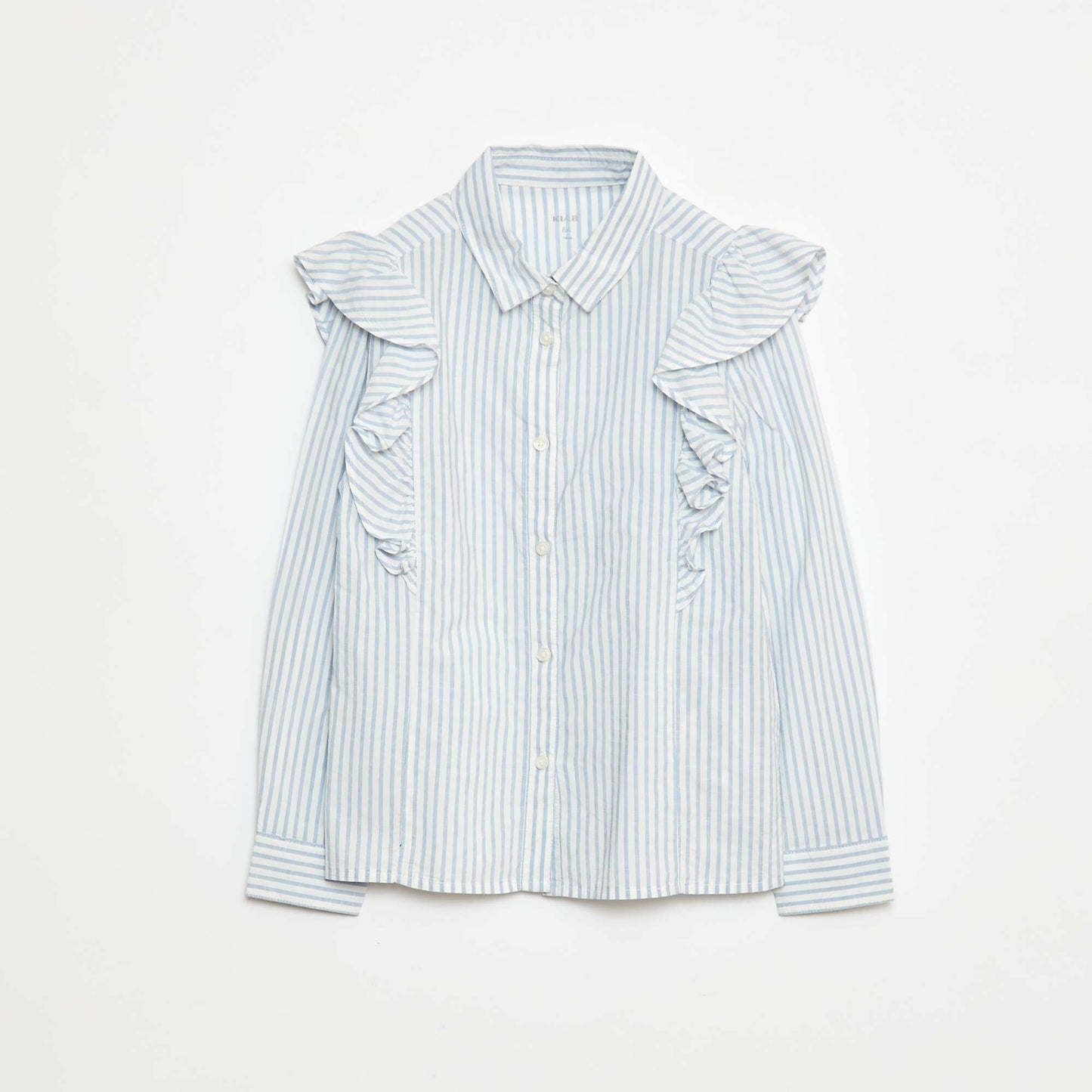 Chemise en popeline volantée BLEU