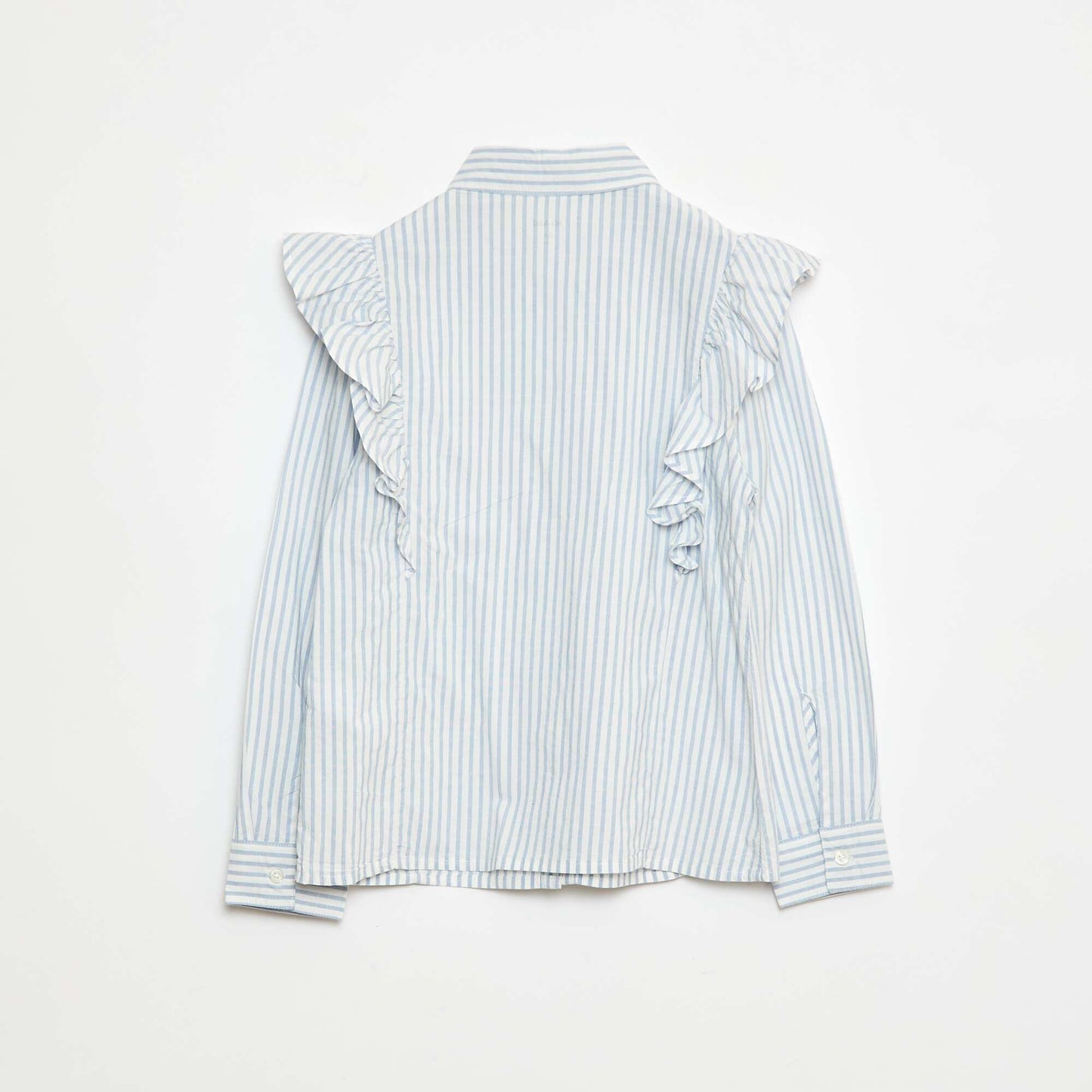 Chemise en popeline volantée BLEU