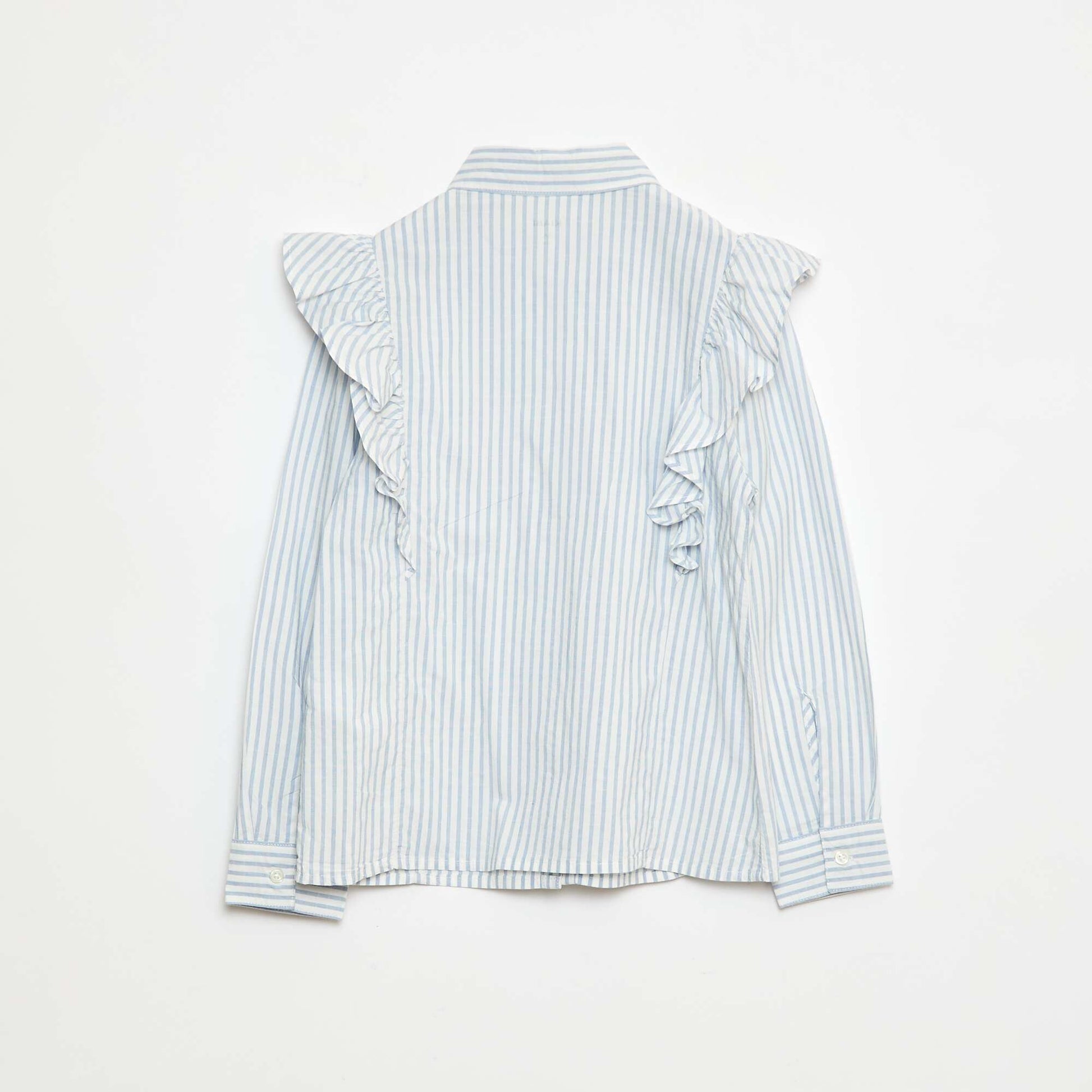 Chemise en popeline volantée BLEU