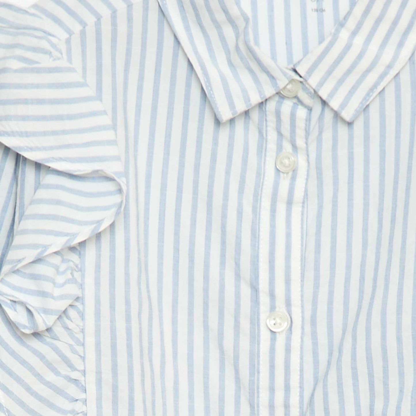 Chemise en popeline volantée BLEU