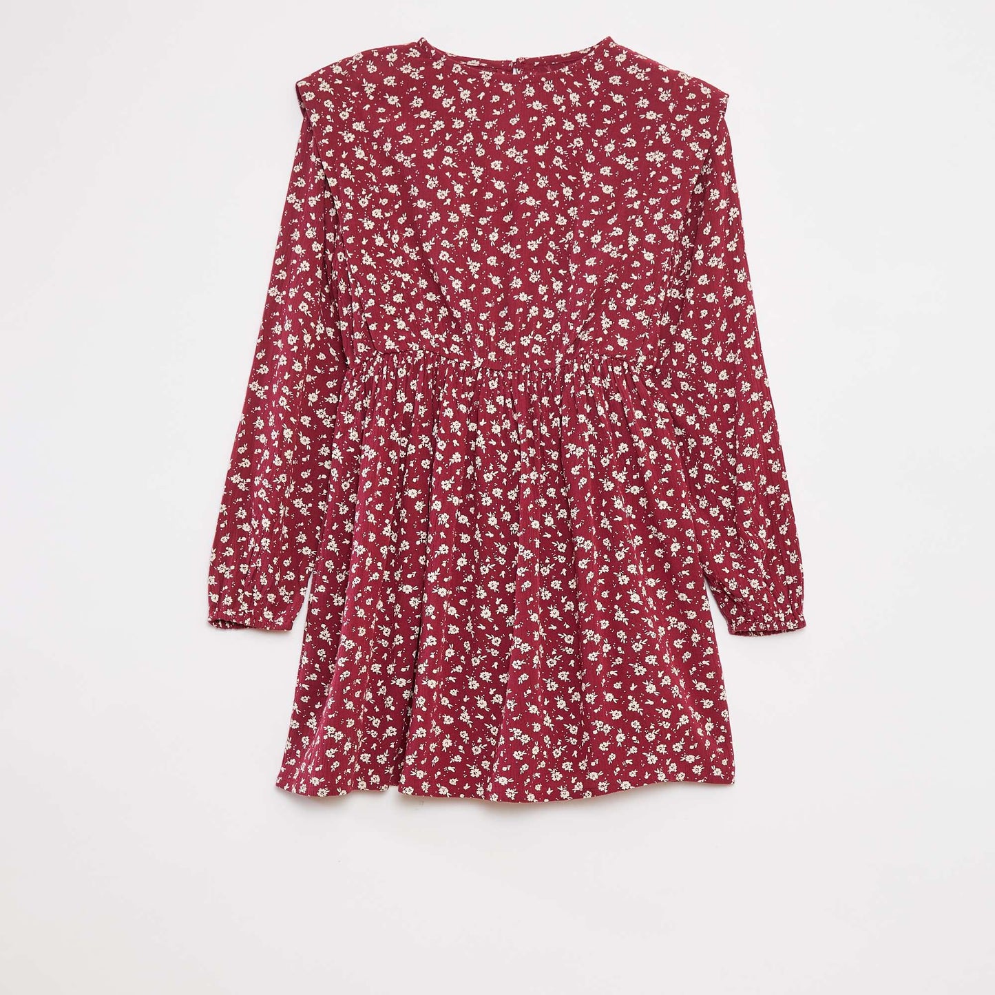Robe fluide à fleurs en maille crêpe ROUGE