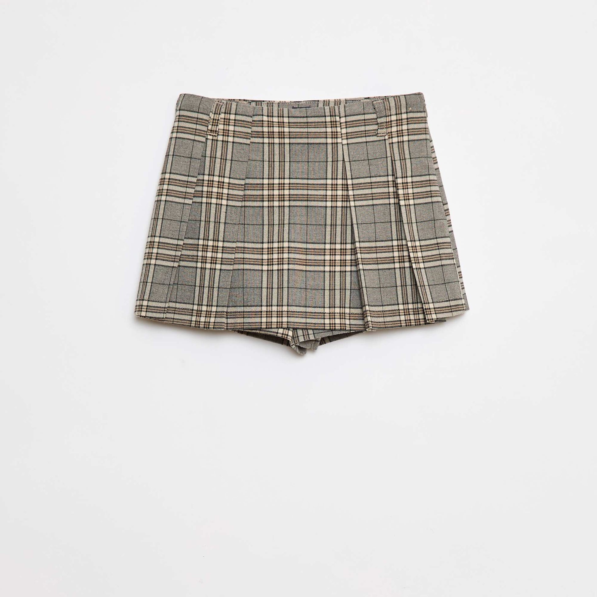 Jupe-short à carreaux GRIS