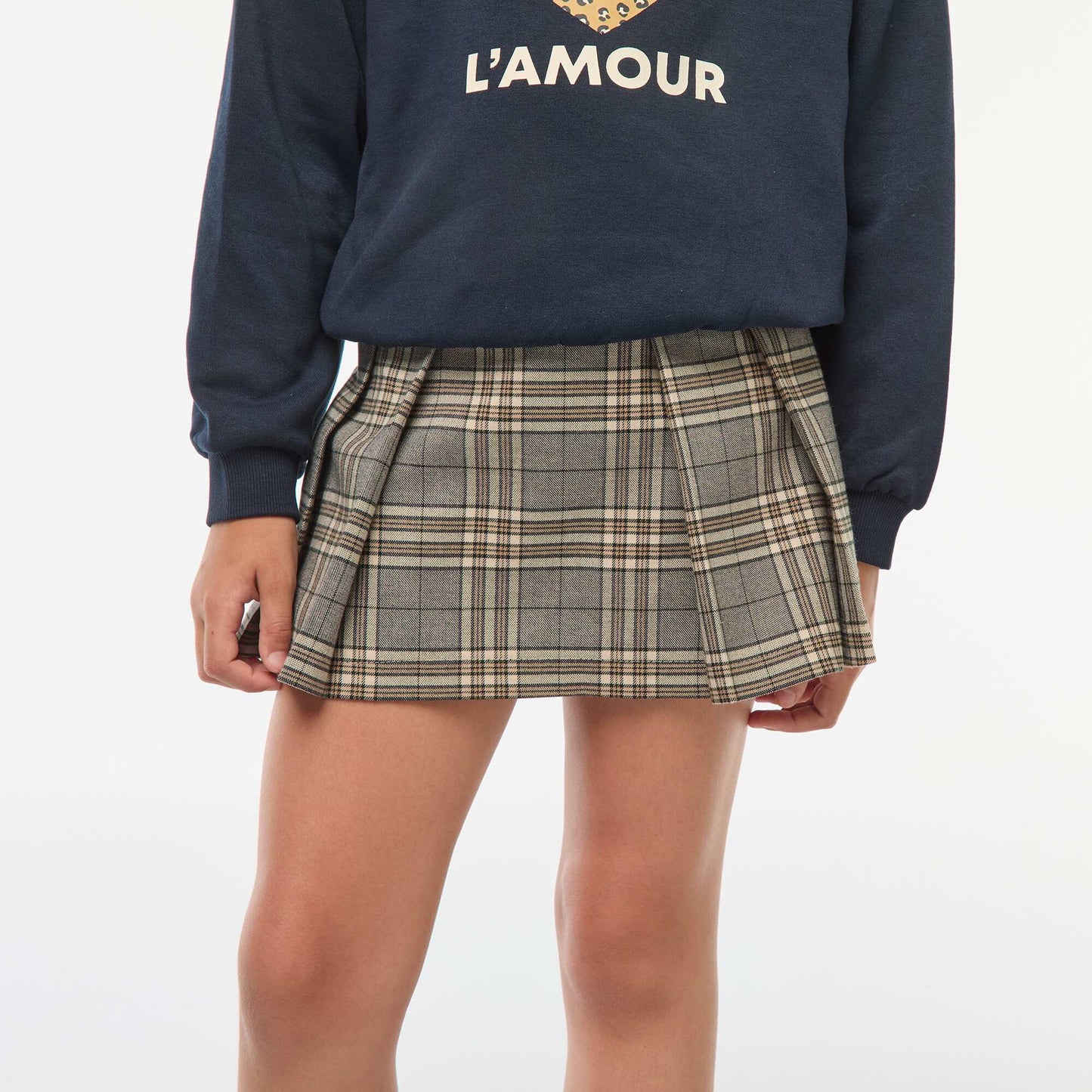 Jupe-short à carreaux GRIS