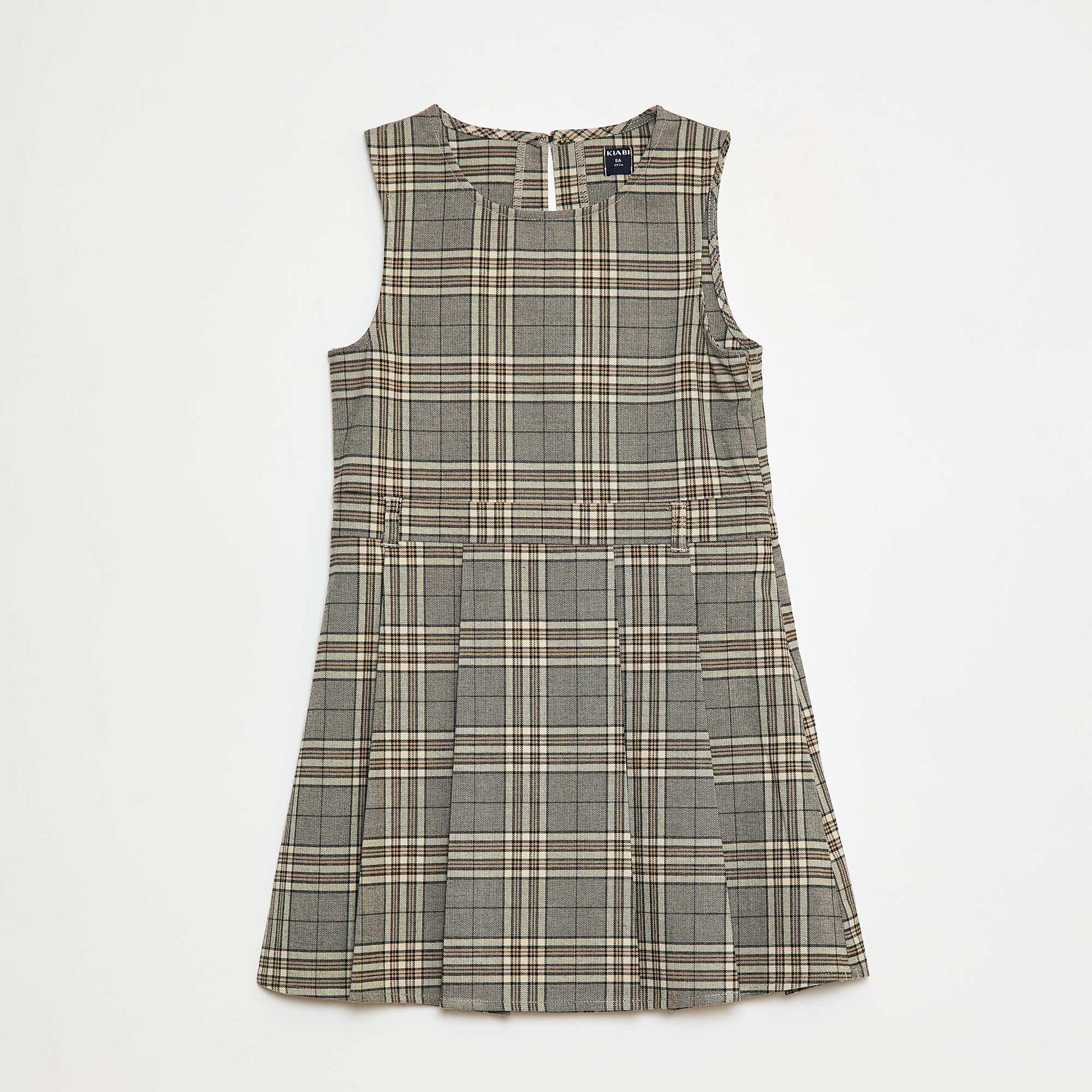 Robe mi-cuisse à carreaux GRIS