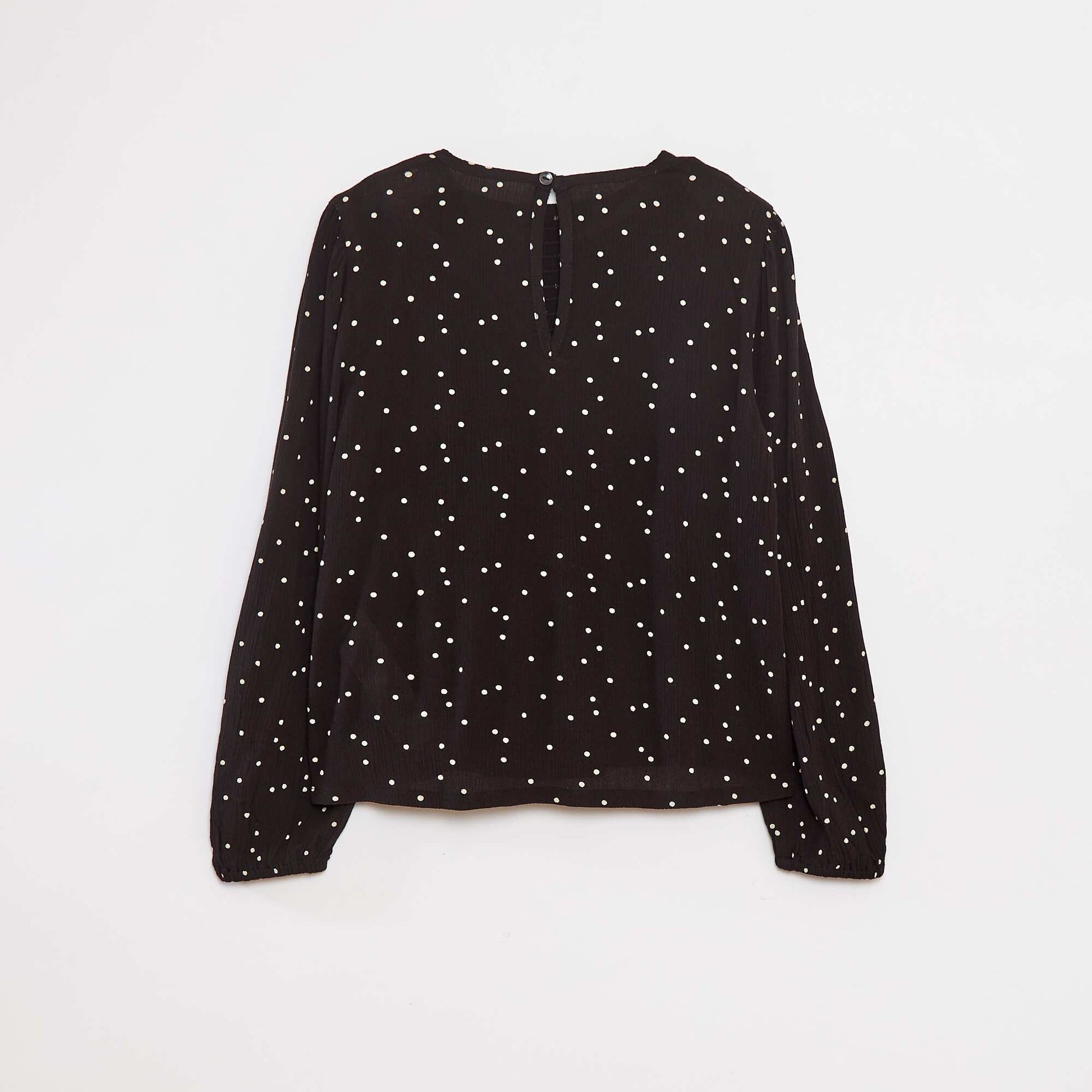 Blouse imprimée en maille crêpe NOIR