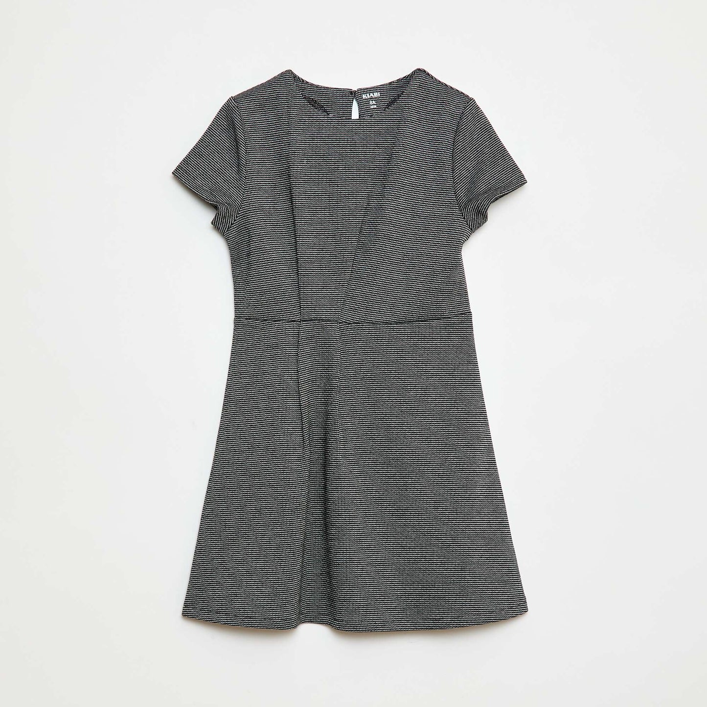 Robe Milano à la coupe évasée à manches courtes NOIR