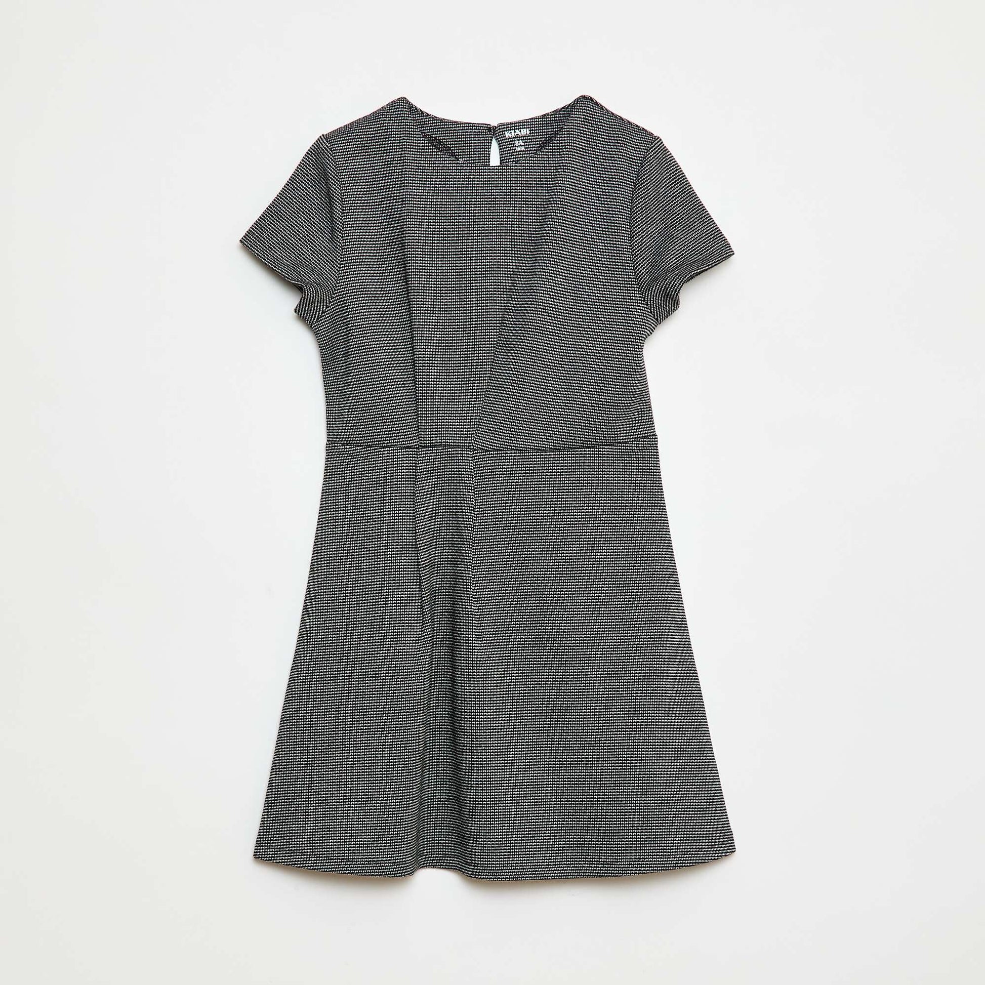 Robe Milano à la coupe évasée à manches courtes NOIR