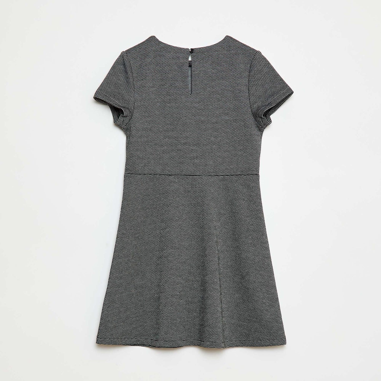 Robe Milano à la coupe évasée à manches courtes NOIR