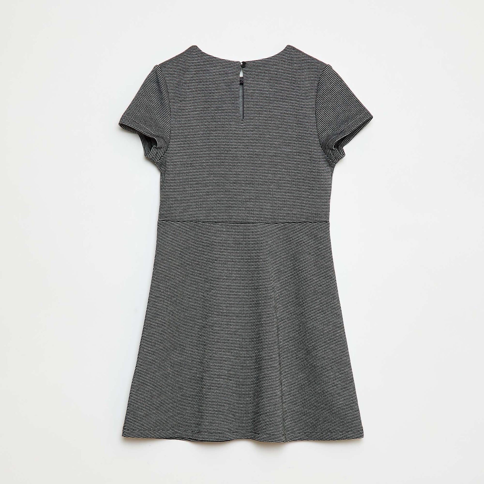 Robe Milano à la coupe évasée à manches courtes NOIR