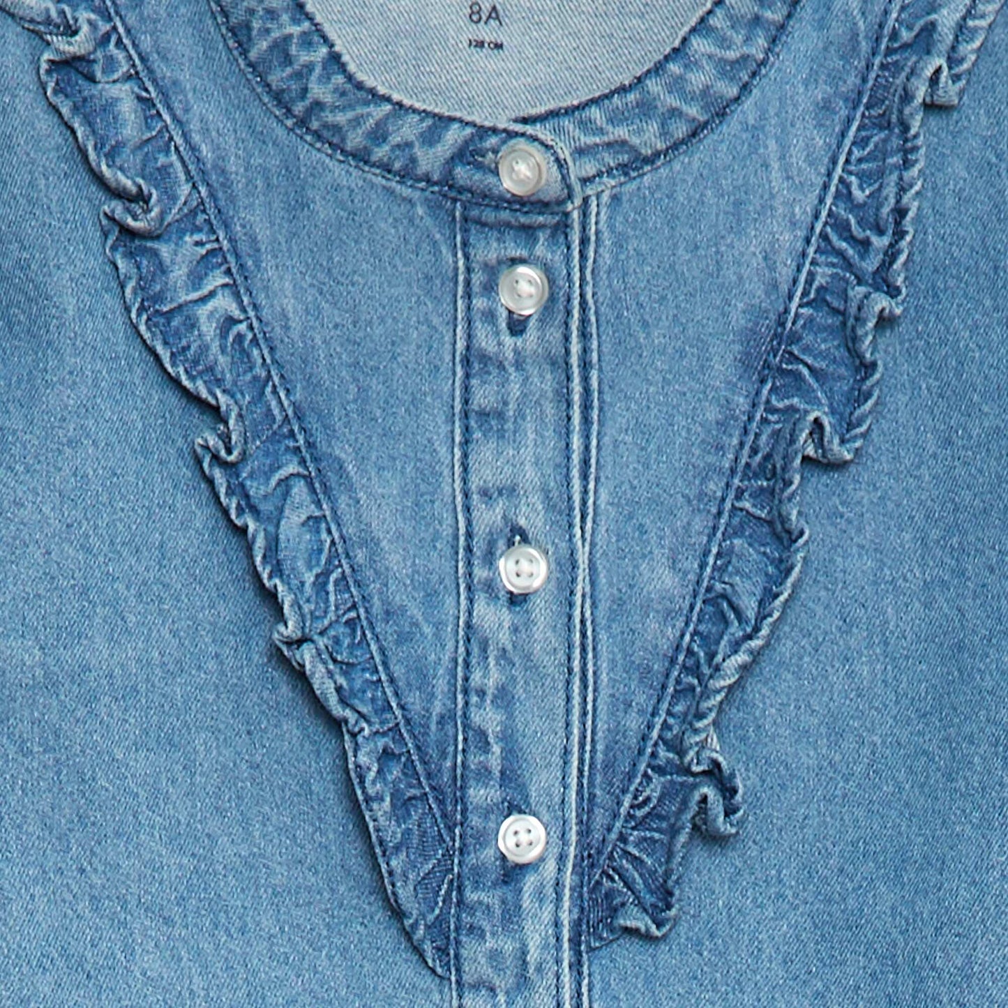 Chemise en jean avec col volanté DOUBLE STONE