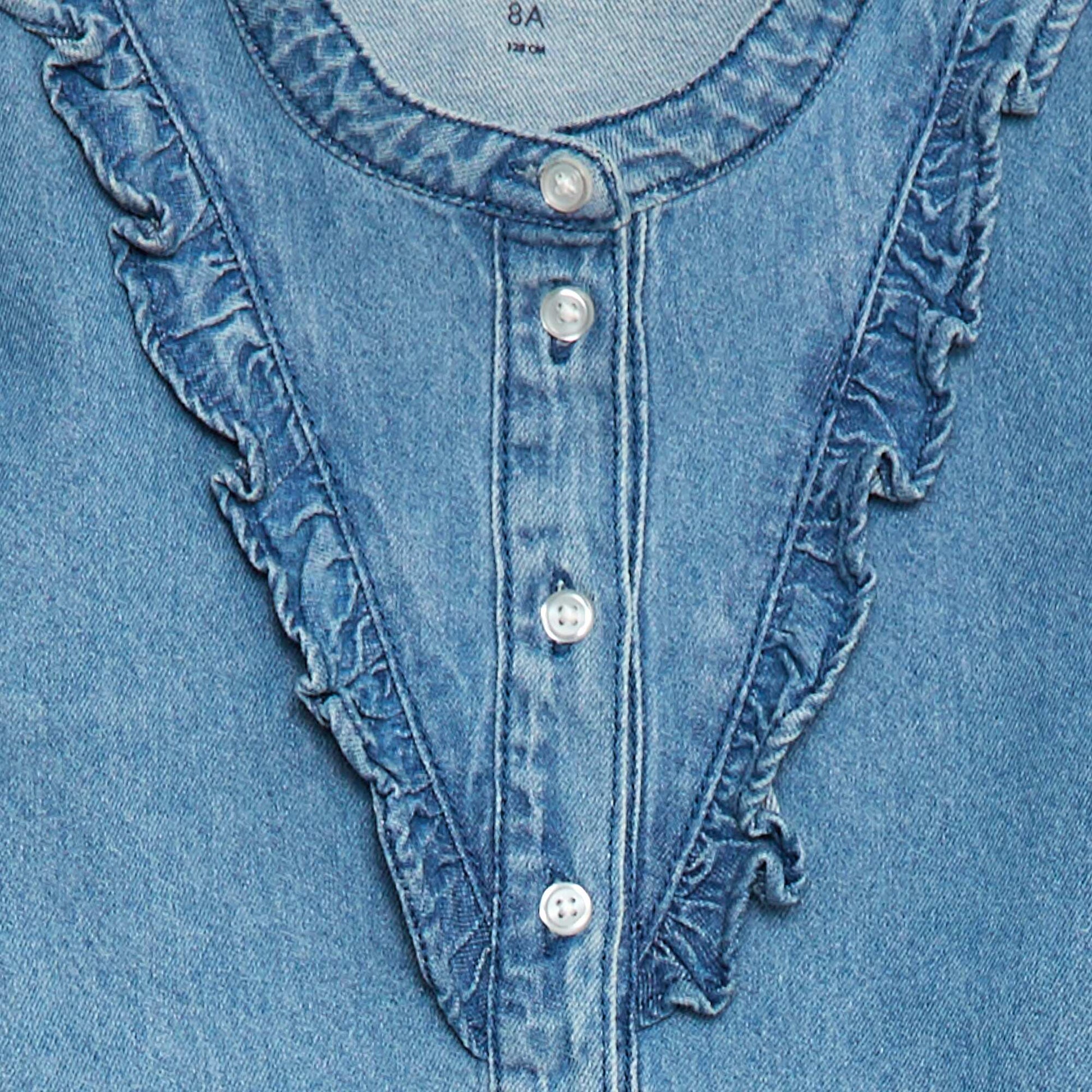 Chemise en jean avec col volanté DOUBLE STONE