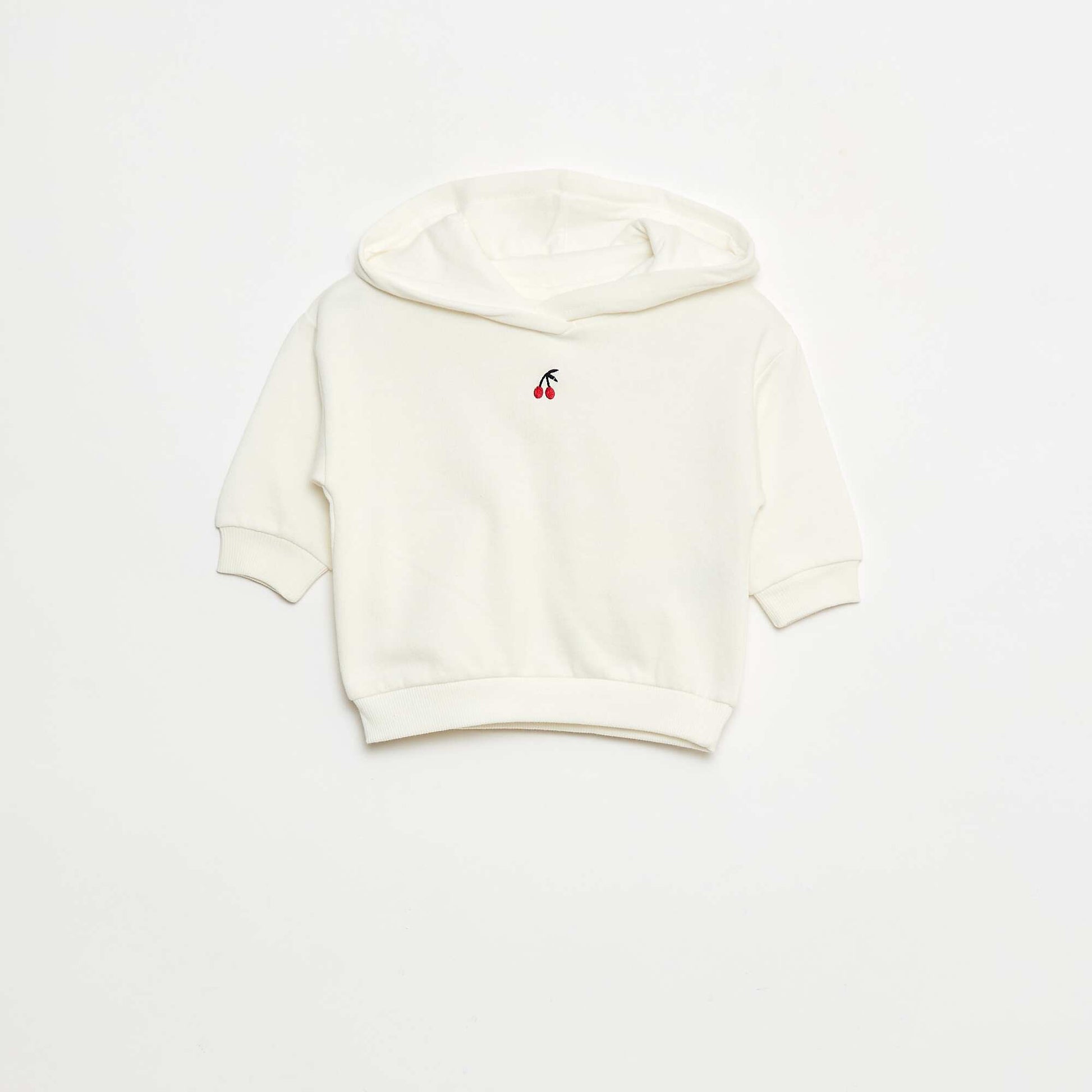 Ensemble sweat à capuche + legging maille BLANC