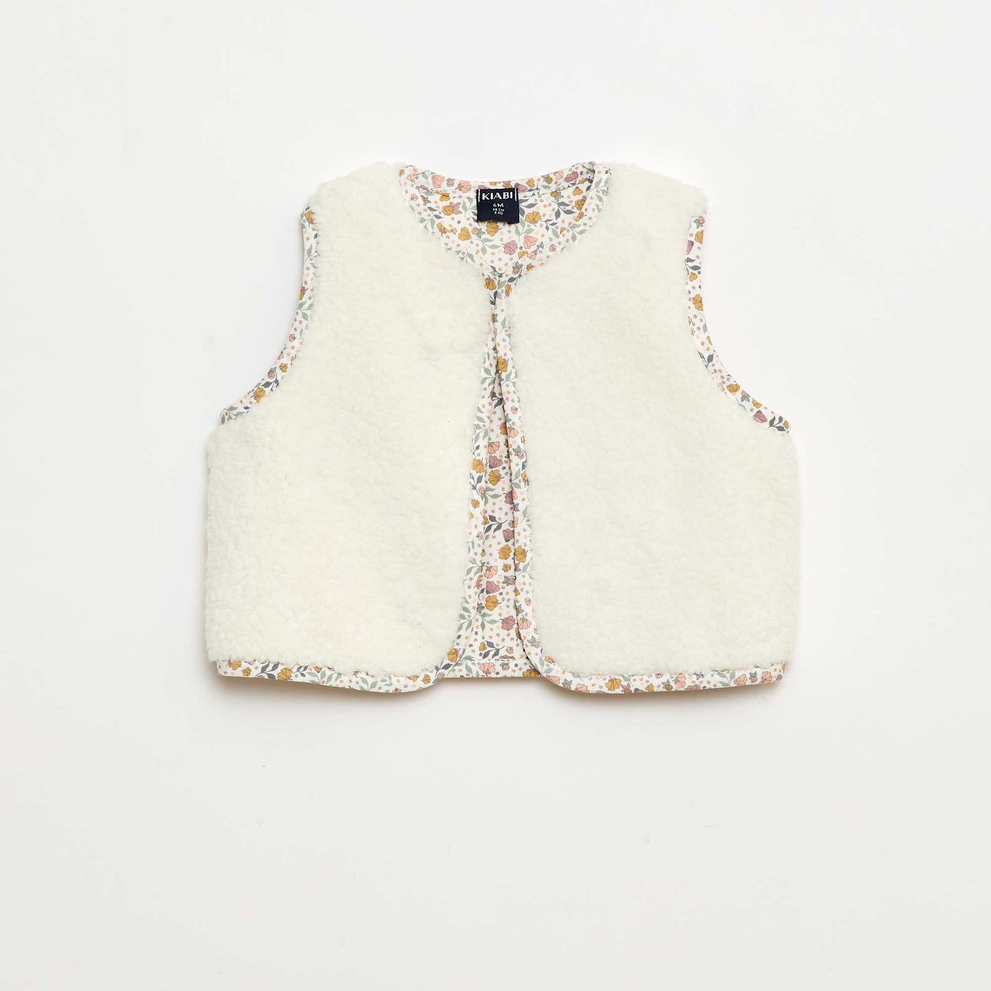 Ensemble gilet effet moutonné + t-shirt + legging - 3 pièces BLANC