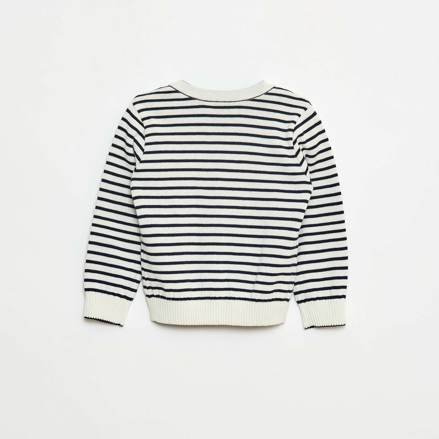 Gilet en tricot marinière réversible BLEU
