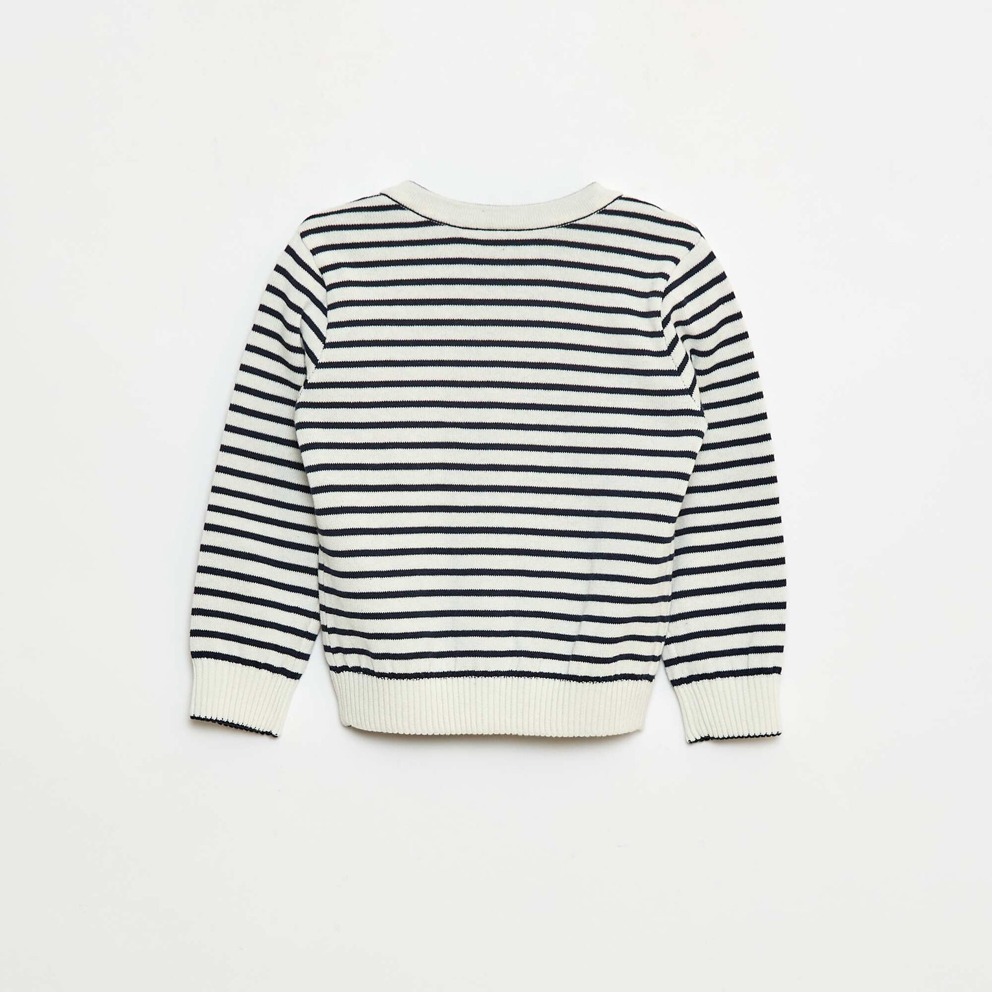 Gilet en tricot marinière réversible BLEU