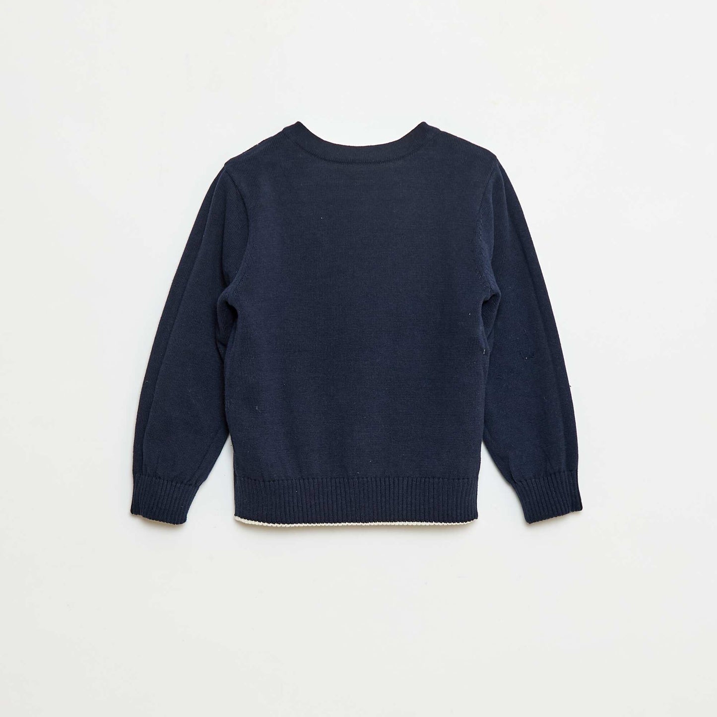 Gilet en tricot marinière réversible BLEU