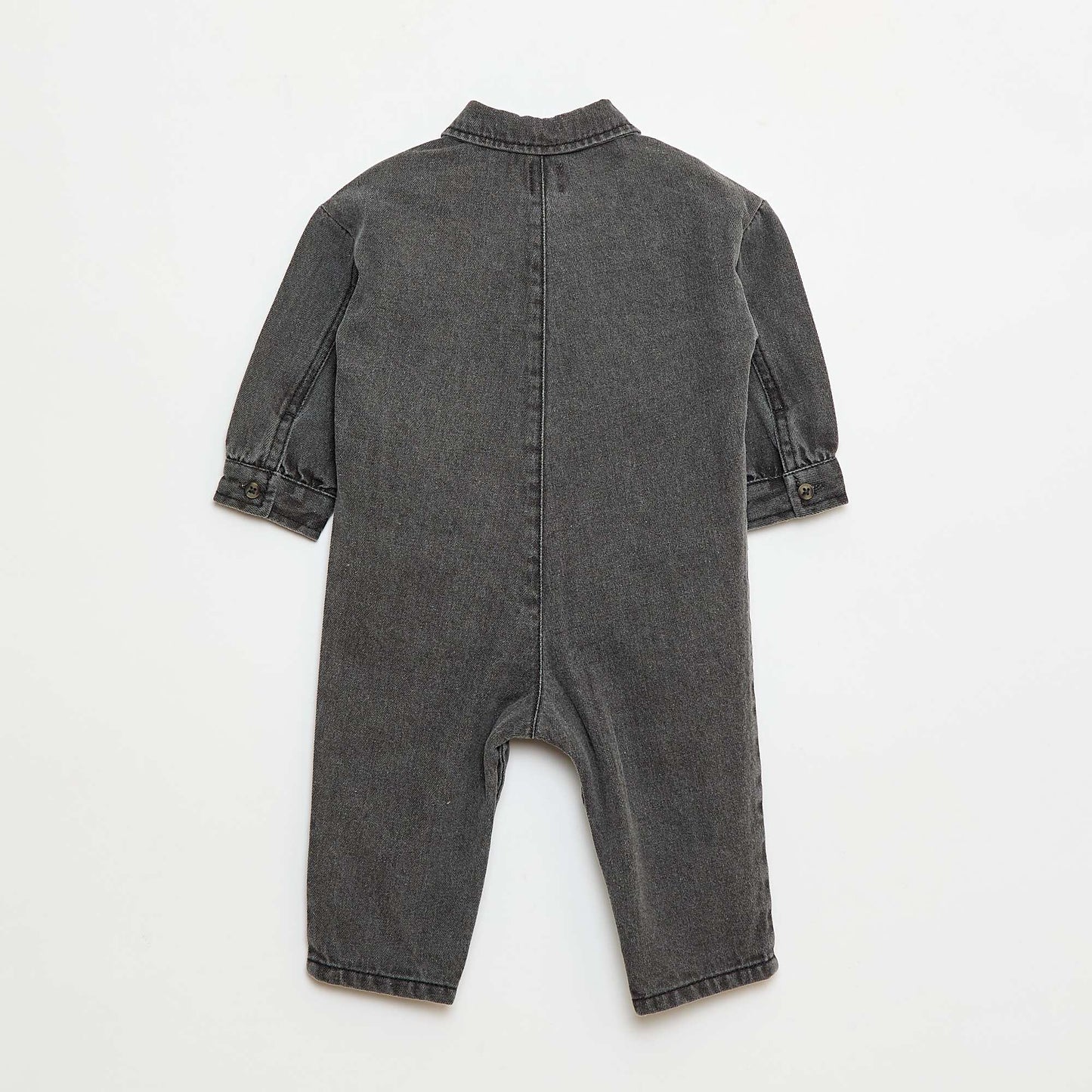Combinaison longue en jean à ouverture boutonnée GRIS
