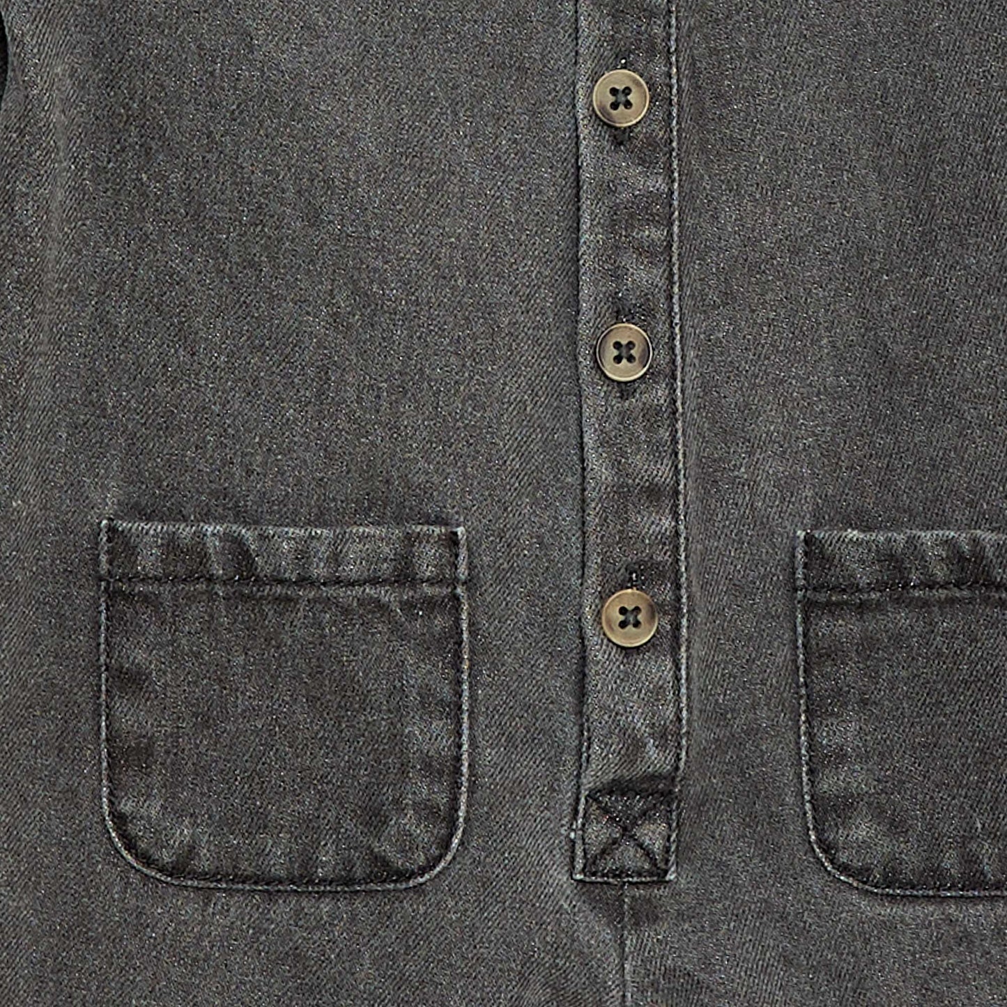 Combinaison longue en jean à ouverture boutonnée GRIS