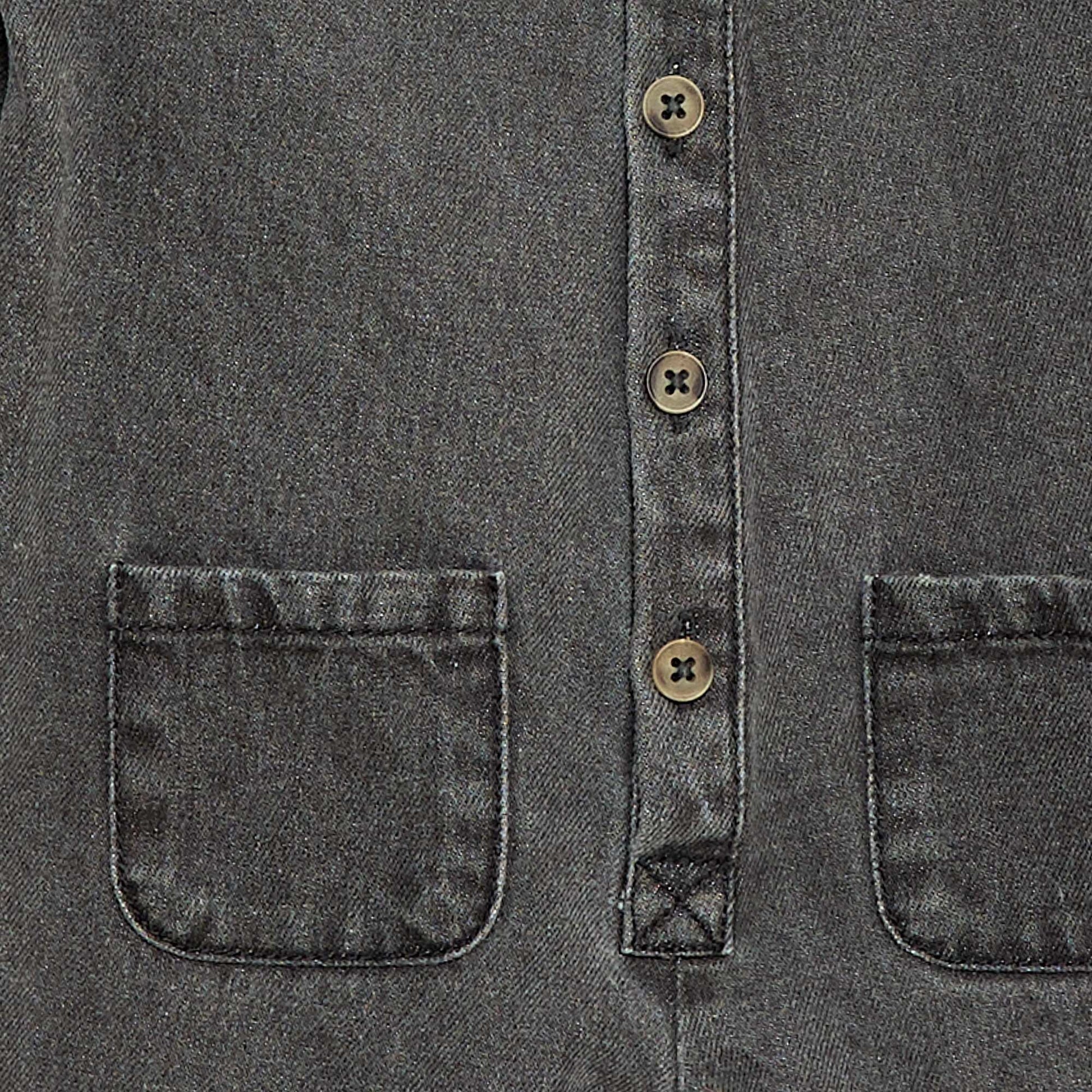 Combinaison longue en jean à ouverture boutonnée GRIS