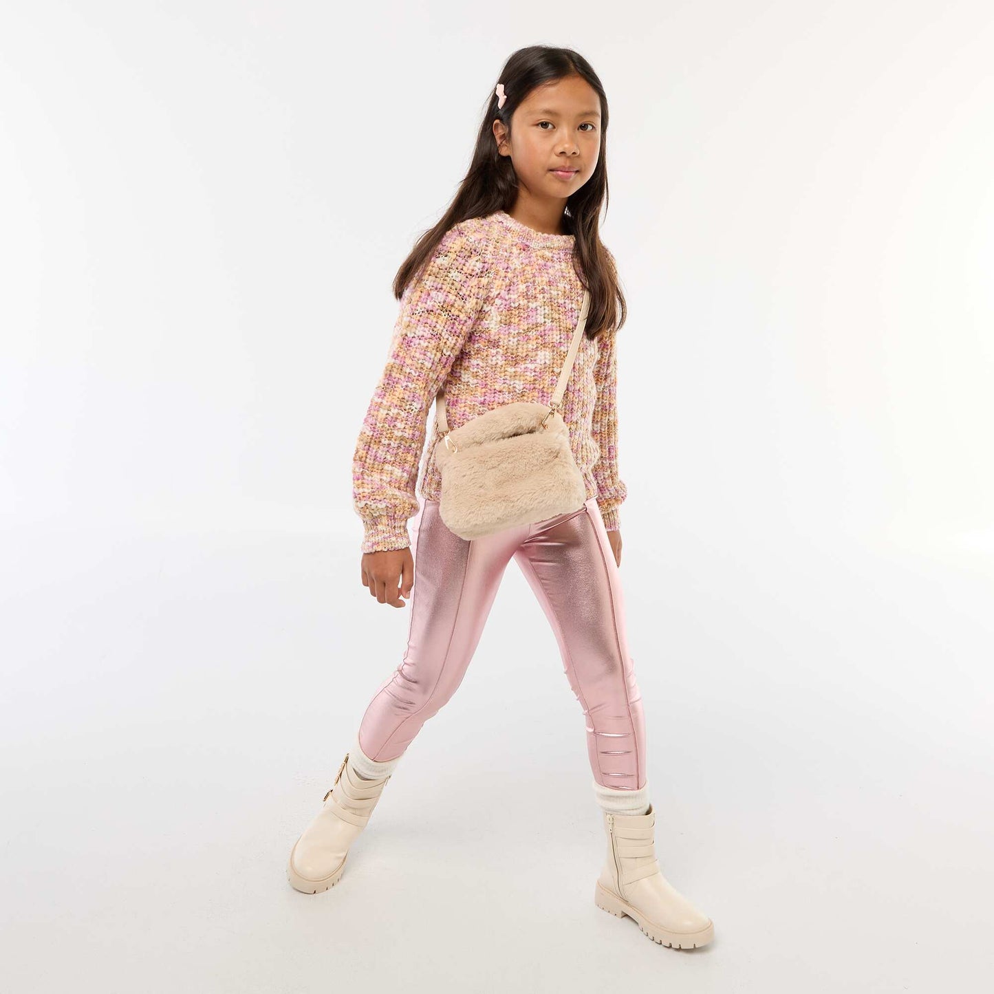 Sac imitation fausse fourrure BEIGE