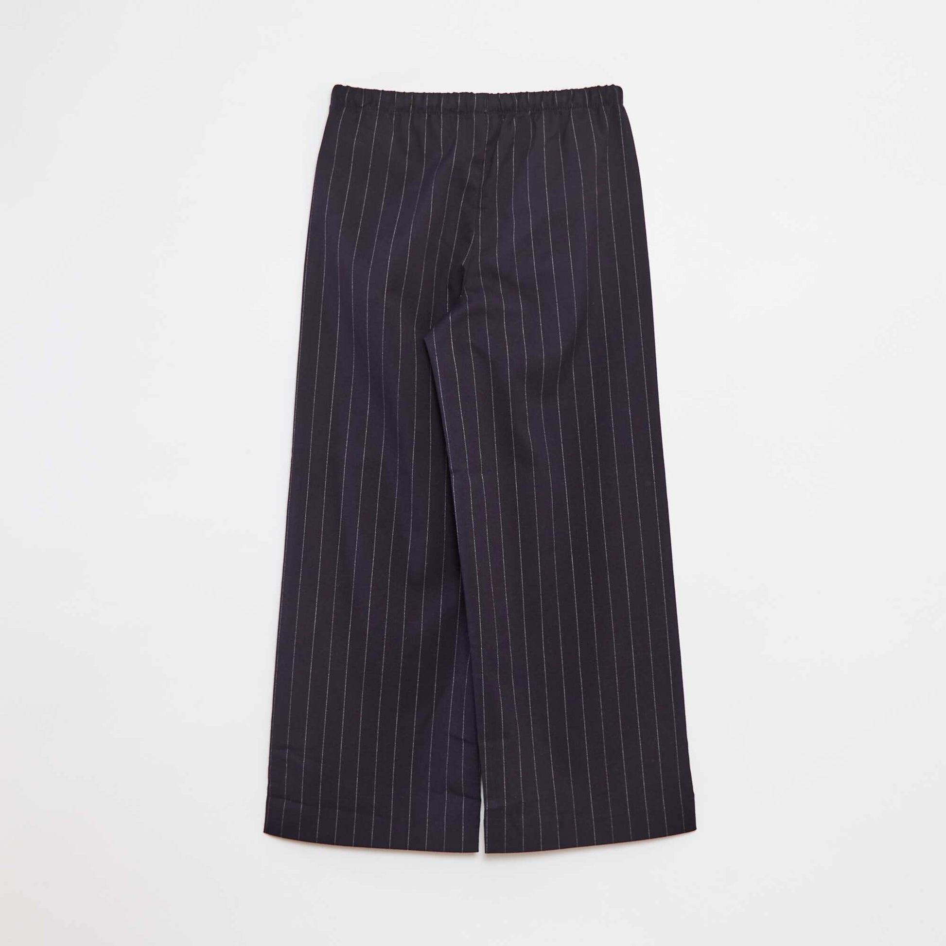 Pantalon large avec ceinture élastiquée et 2 poches BLEU