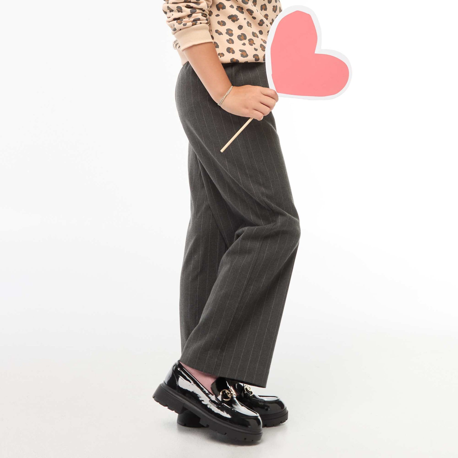 Pantalon large avec ceinture élastiquée et 2 poches GRIS