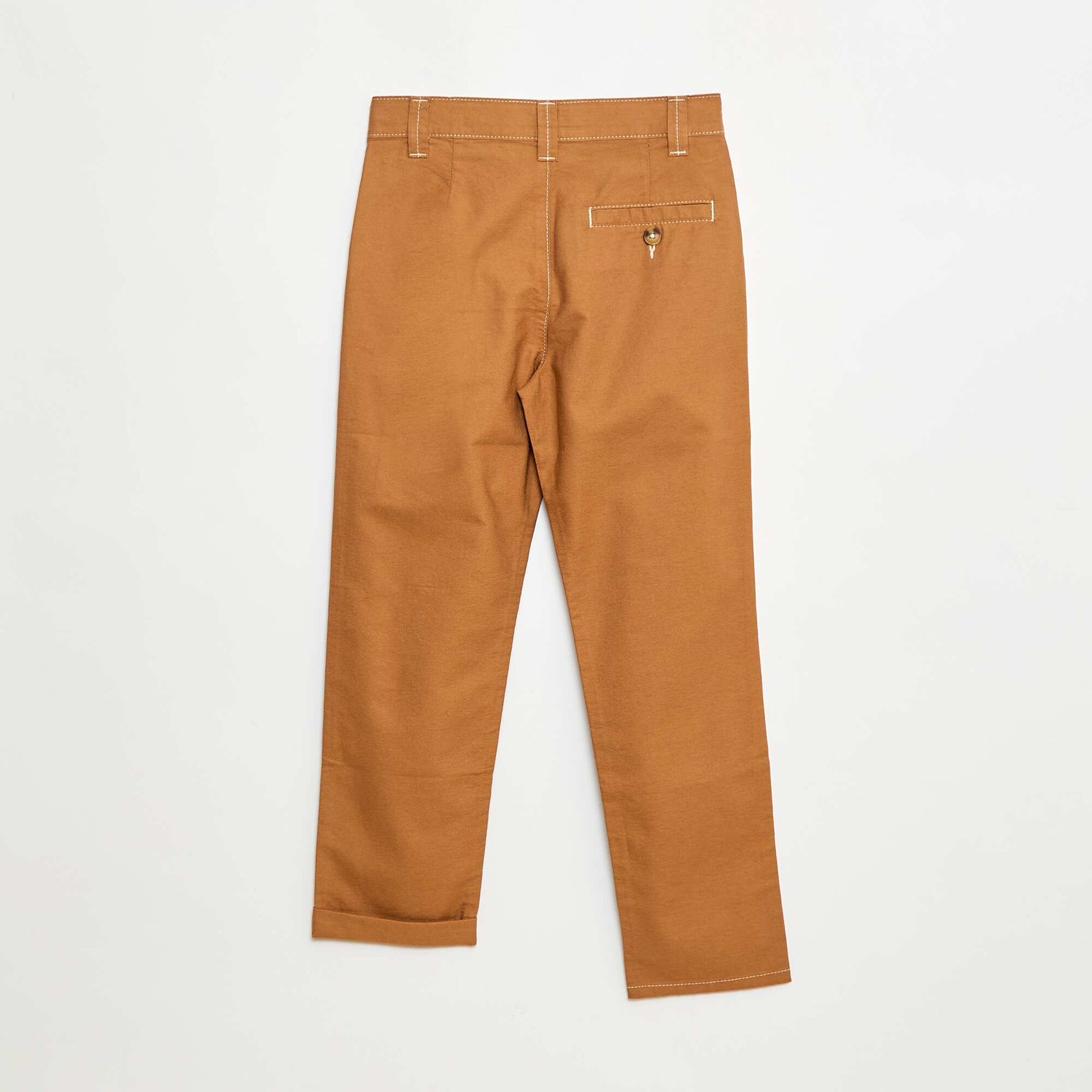 Pantalon oxford à pince MARRON